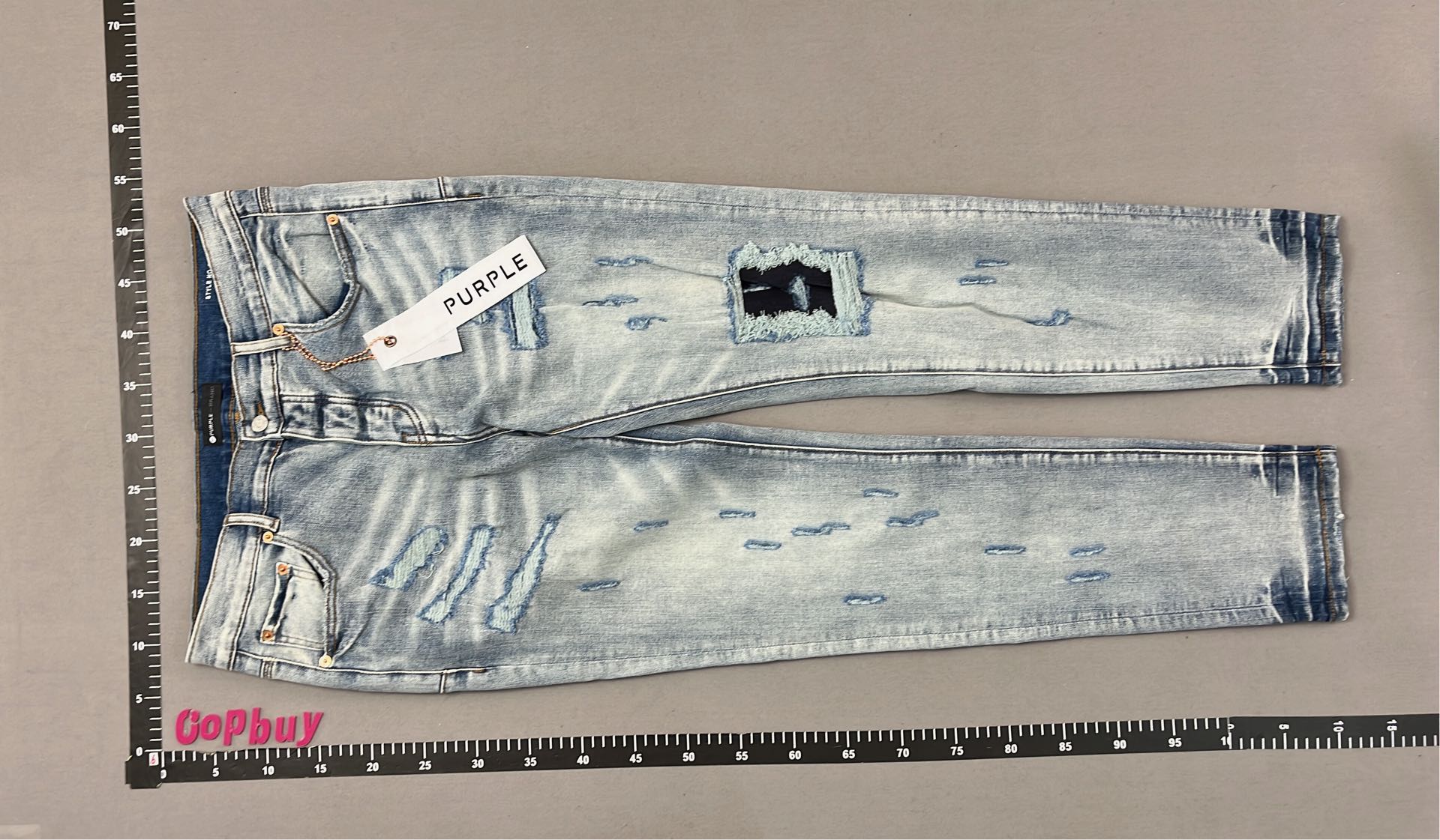 Purple Distressed Denim Jeans for Men