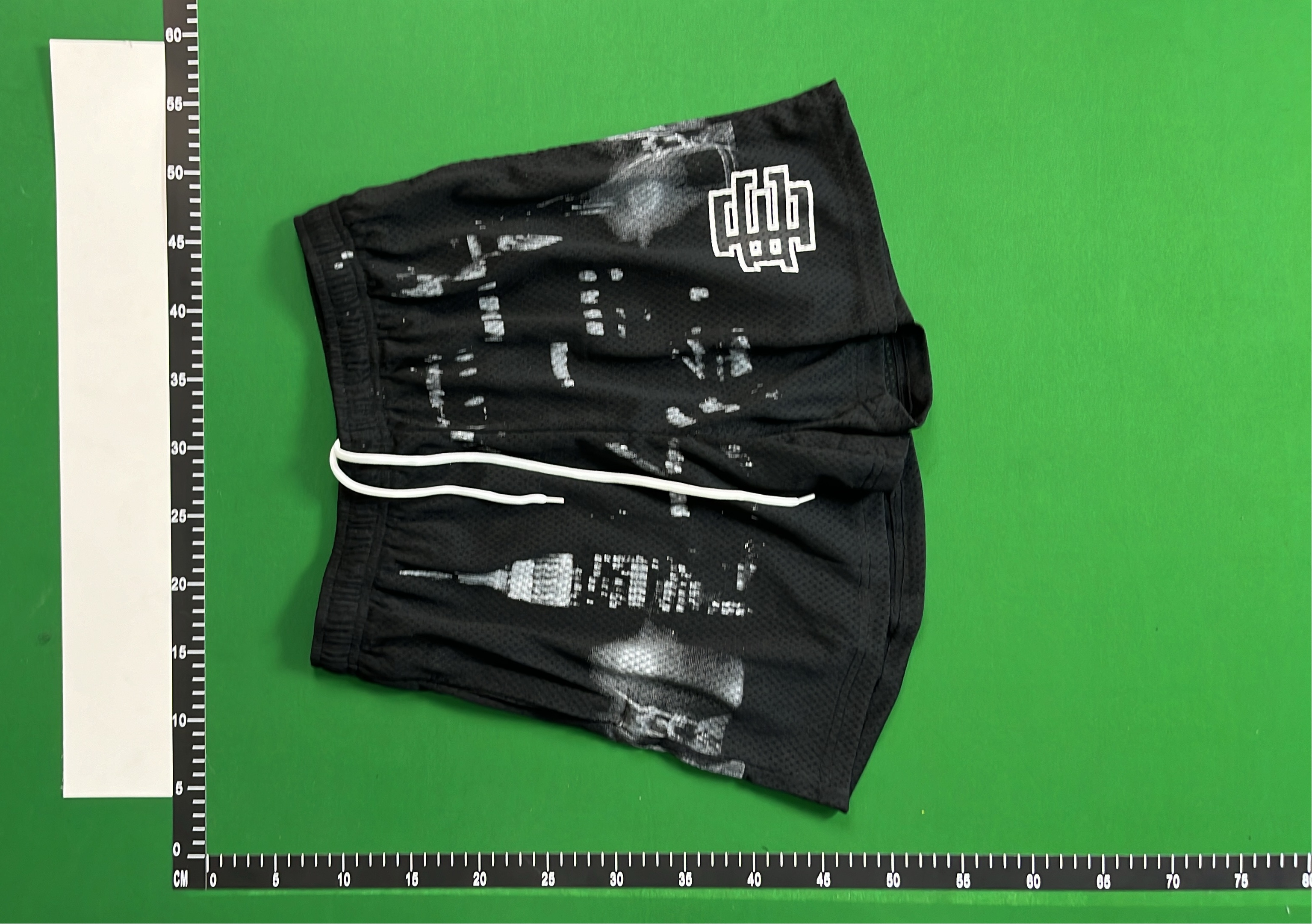 Black Mesh Basketball Shorts with City Print