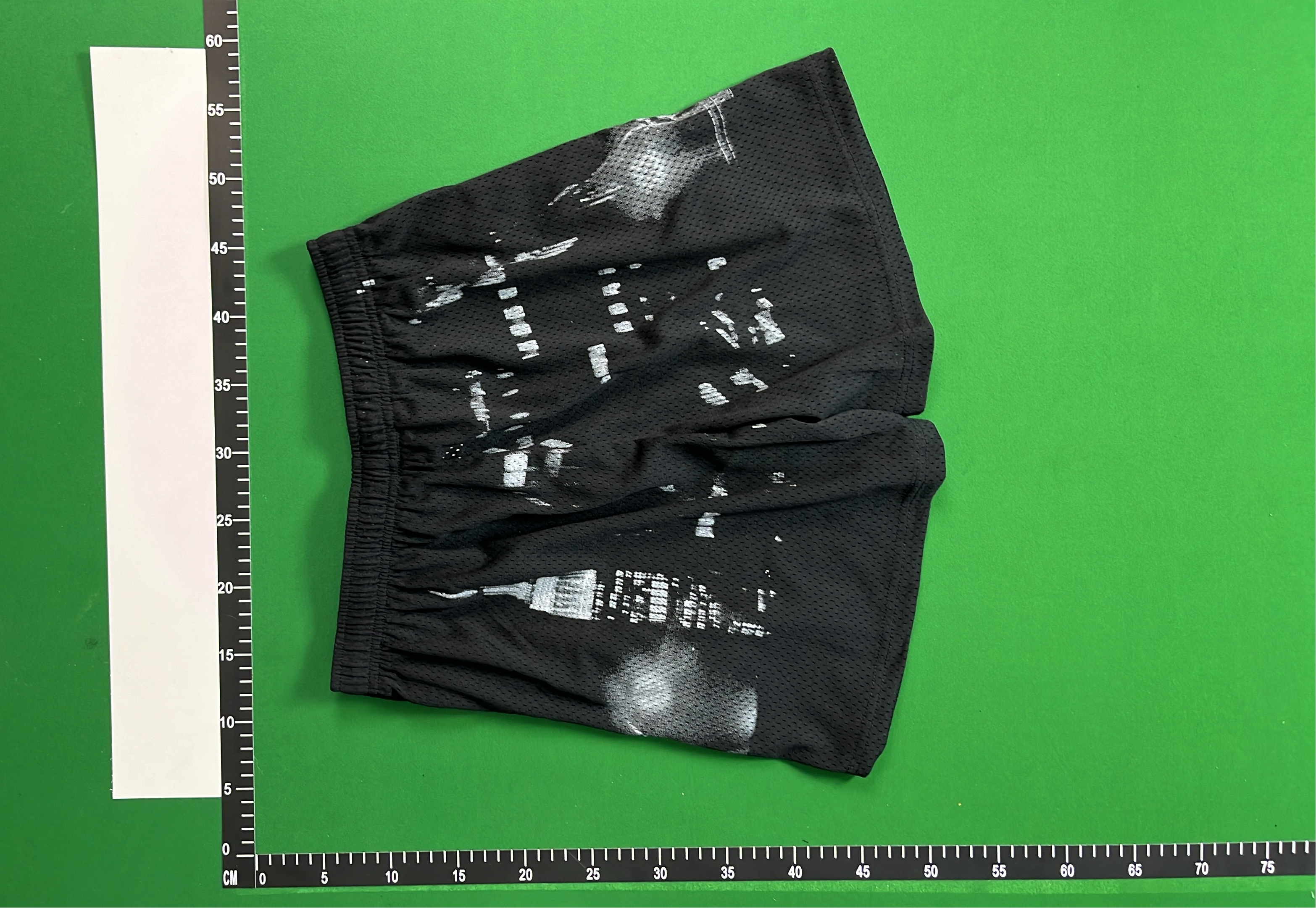 Black Mesh Basketball Shorts with City Print