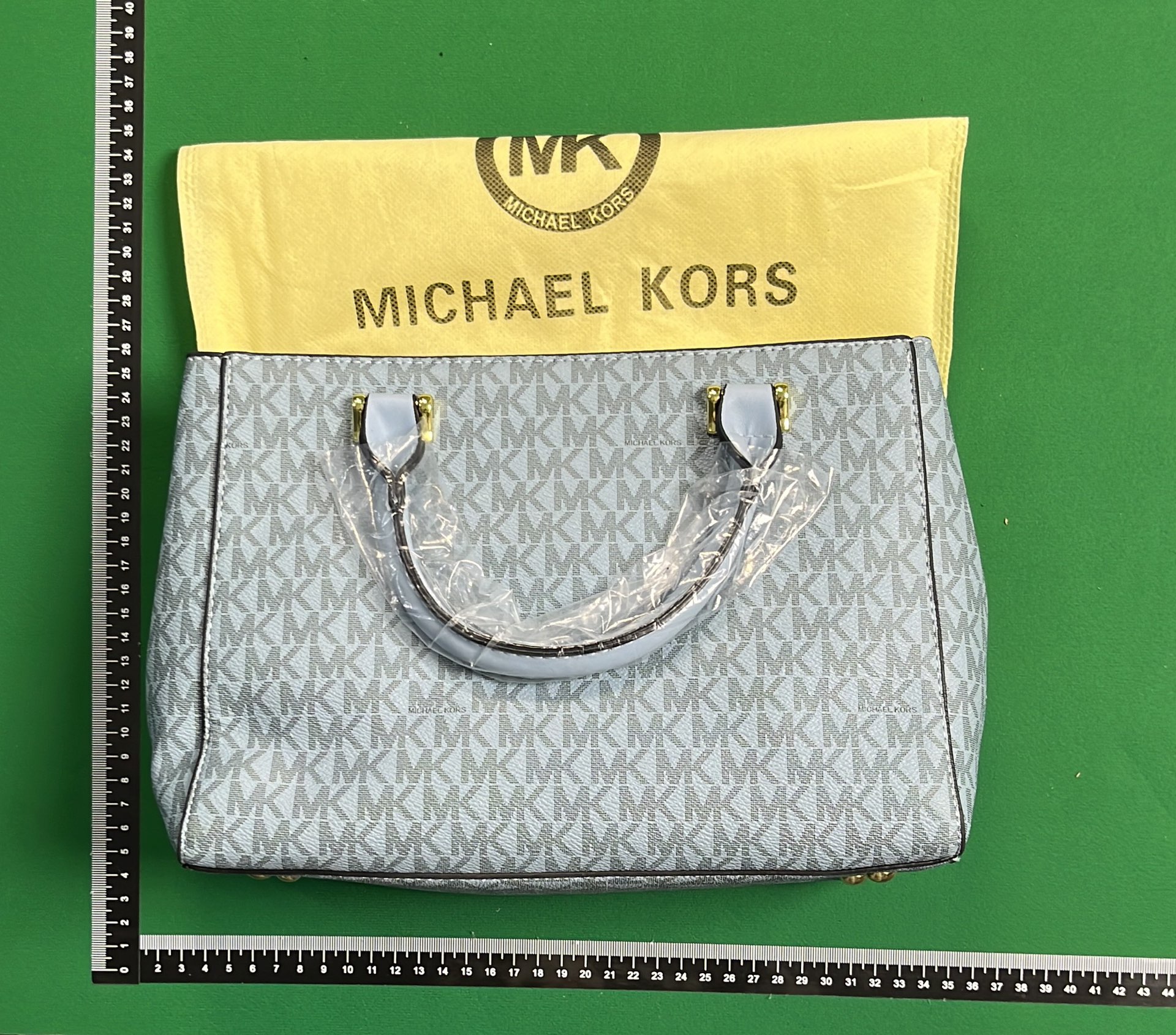 Michael Kors Logo Print Tote Bag with Gold MK Charm