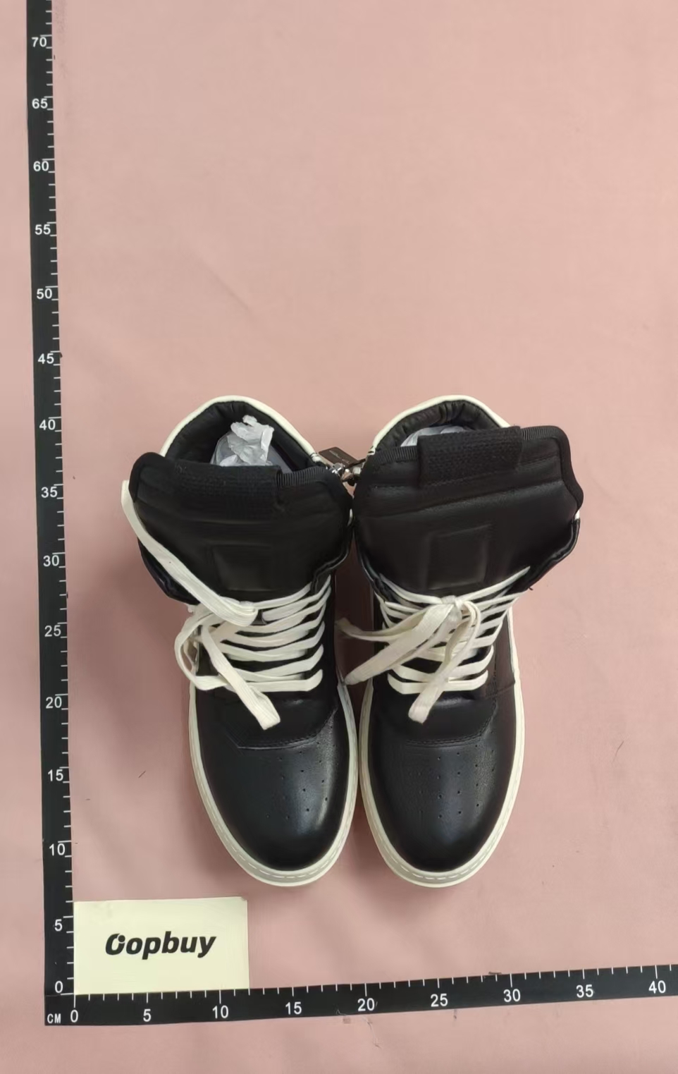 Black and Beige High-Top Sneakers with Wedge Heel