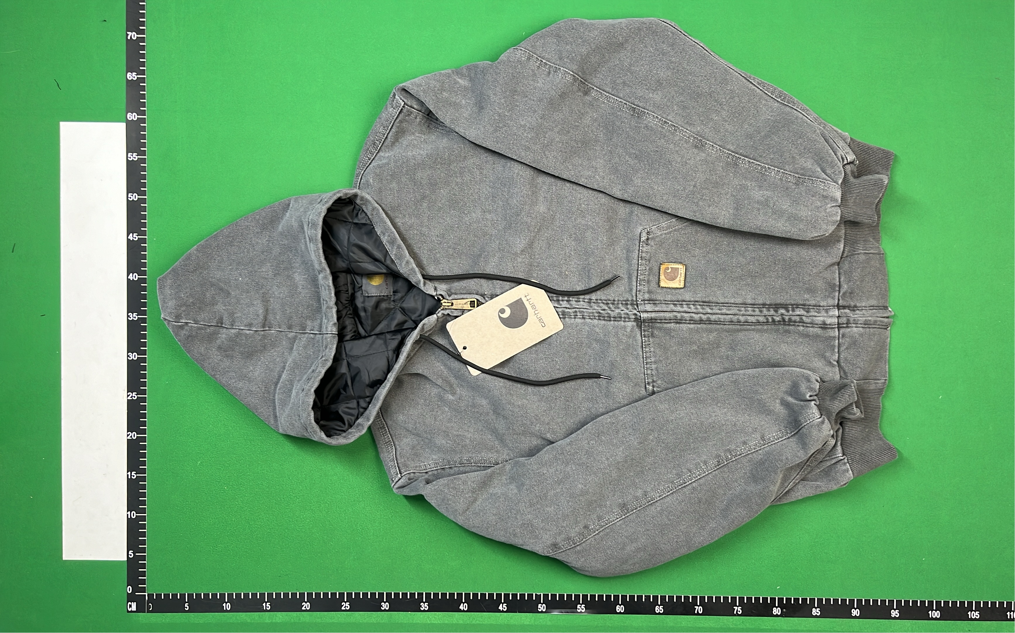 Carhartt Grey Hooded Zip-Up Jacket with Front Pockets