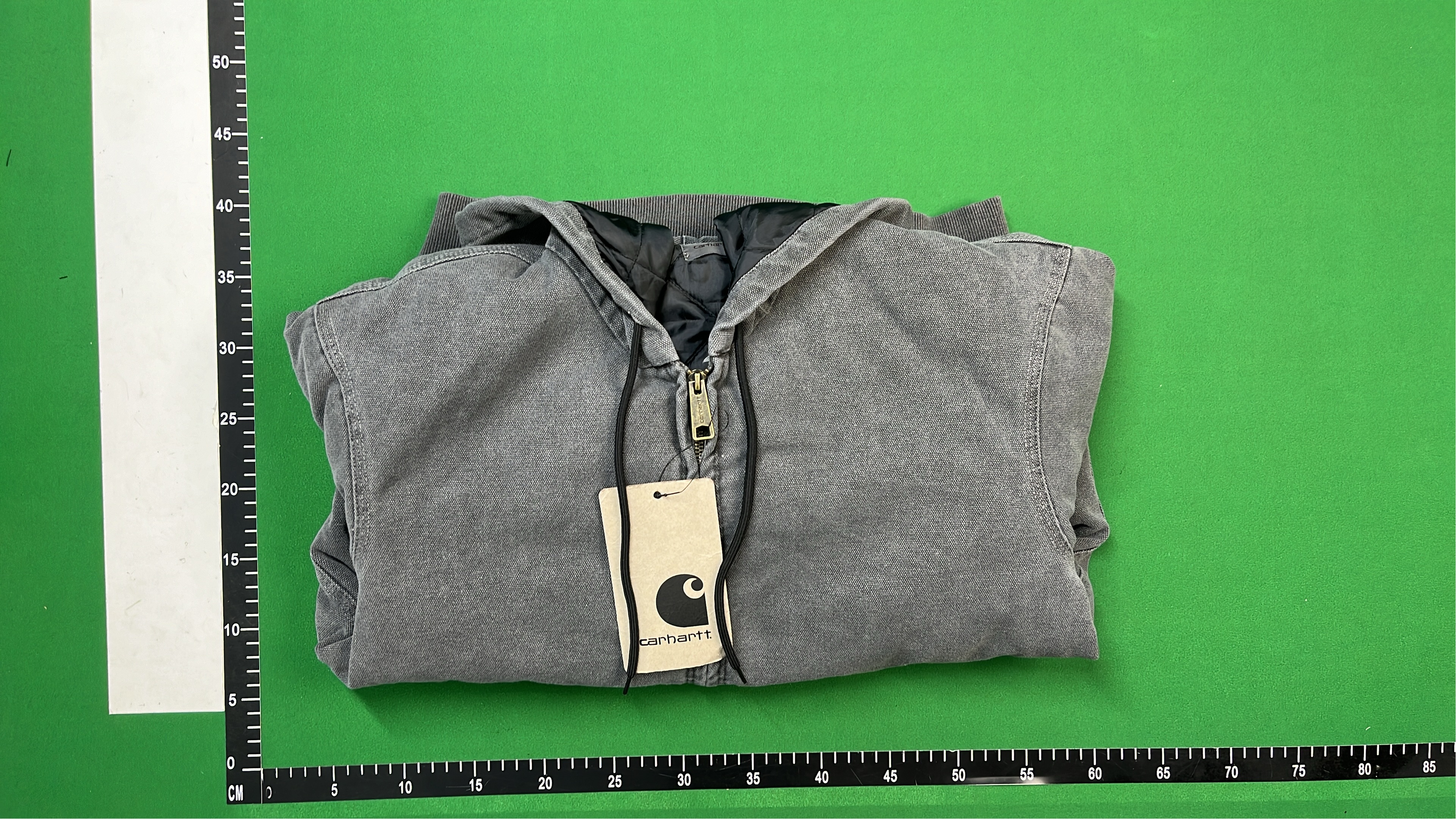Carhartt Grey Hooded Zip-Up Jacket with Front Pockets