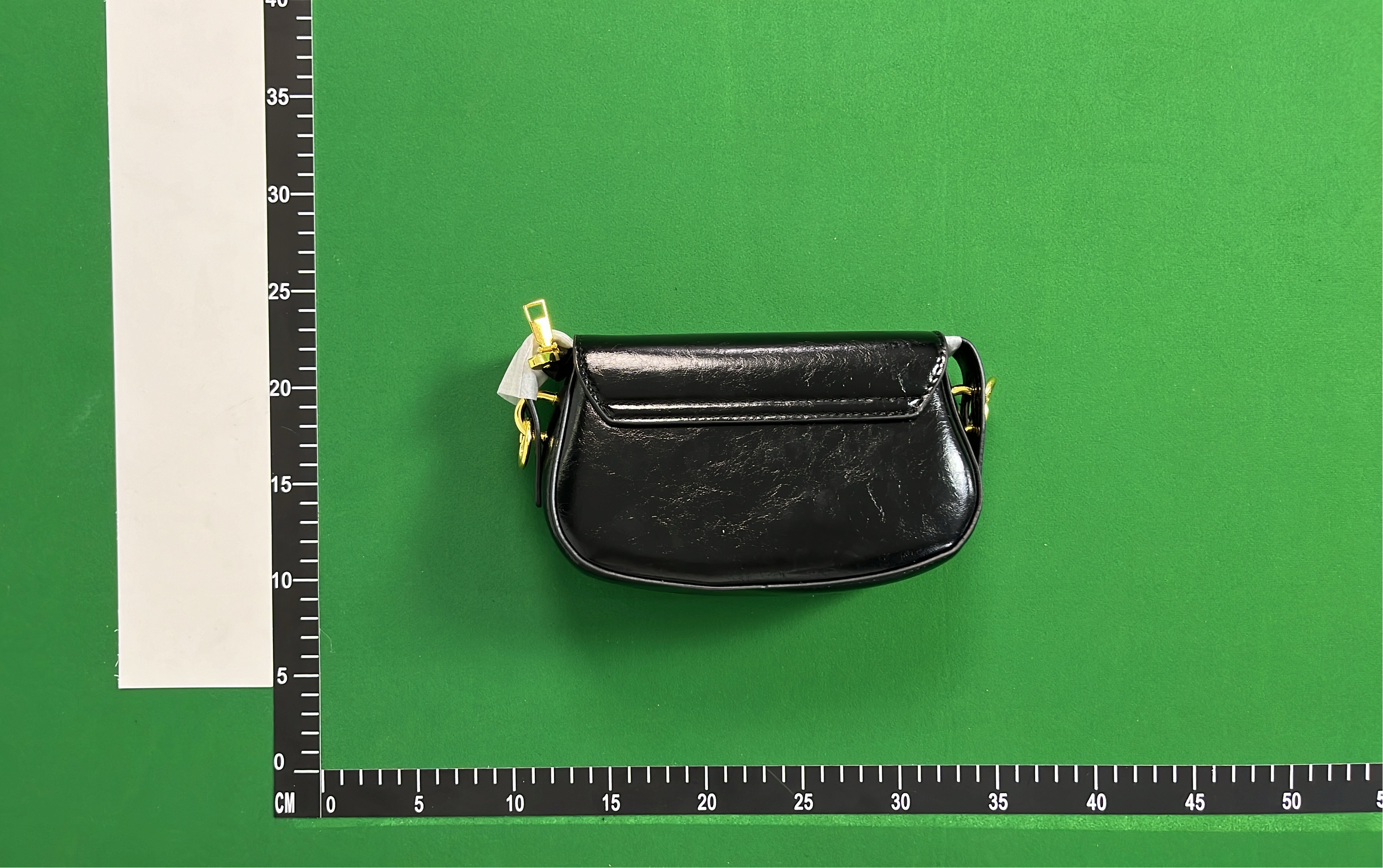 YSL Black Leather Handbag with Gold Logo