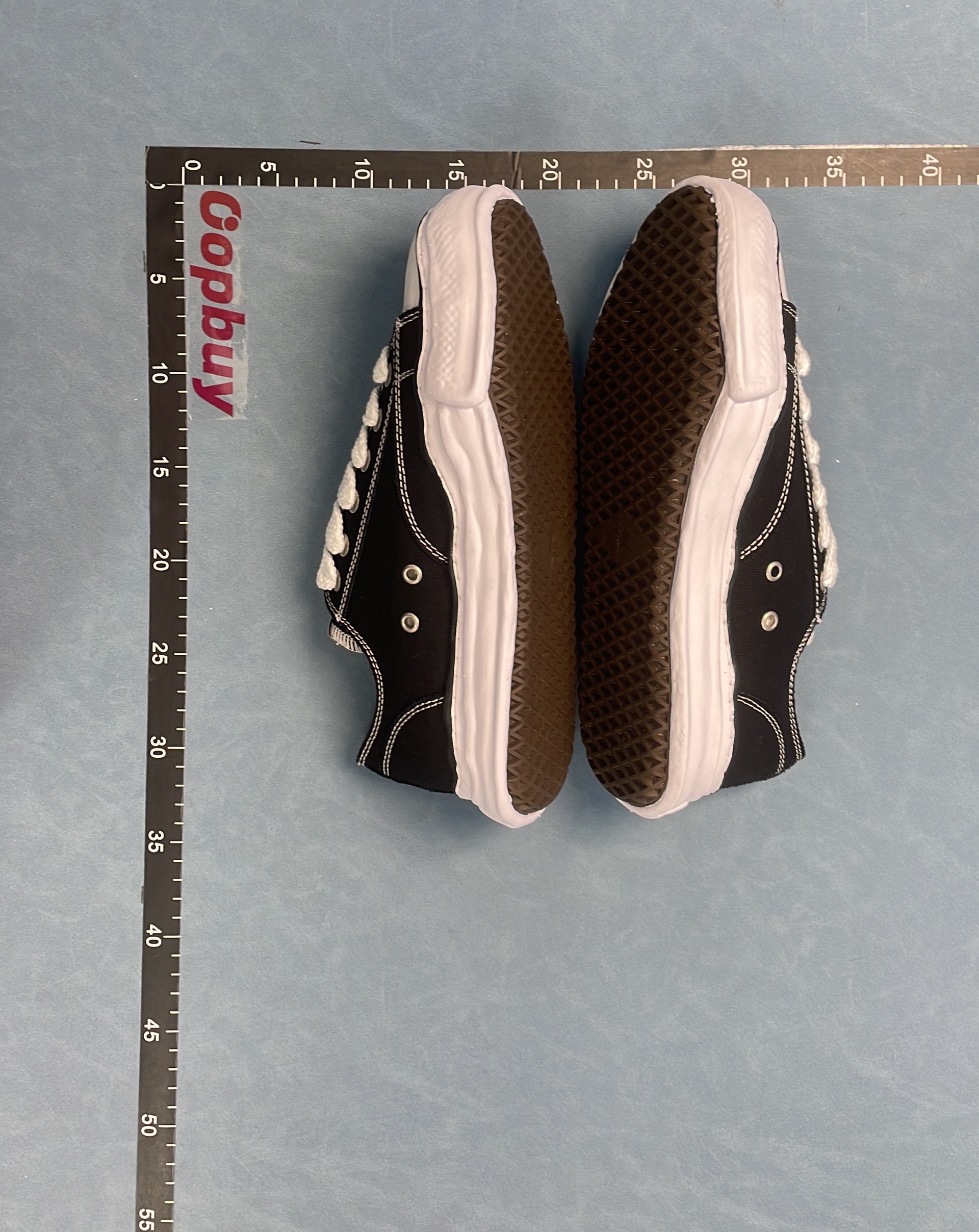 Black Low Top Canvas Sneakers with Chunky White Sole