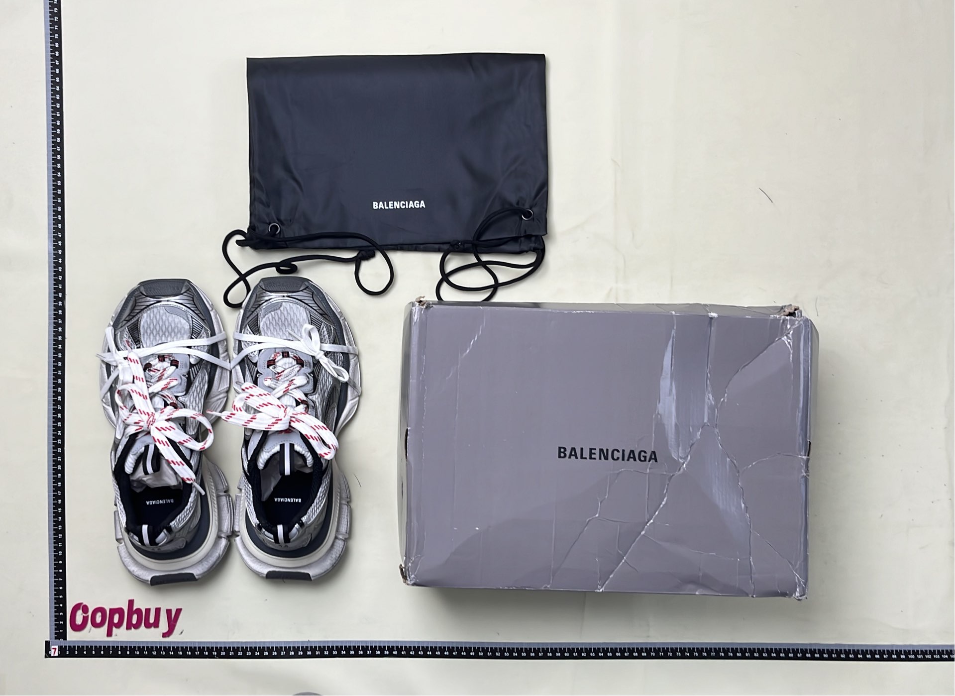 Balenciaga Triple S White Orange Sneakers