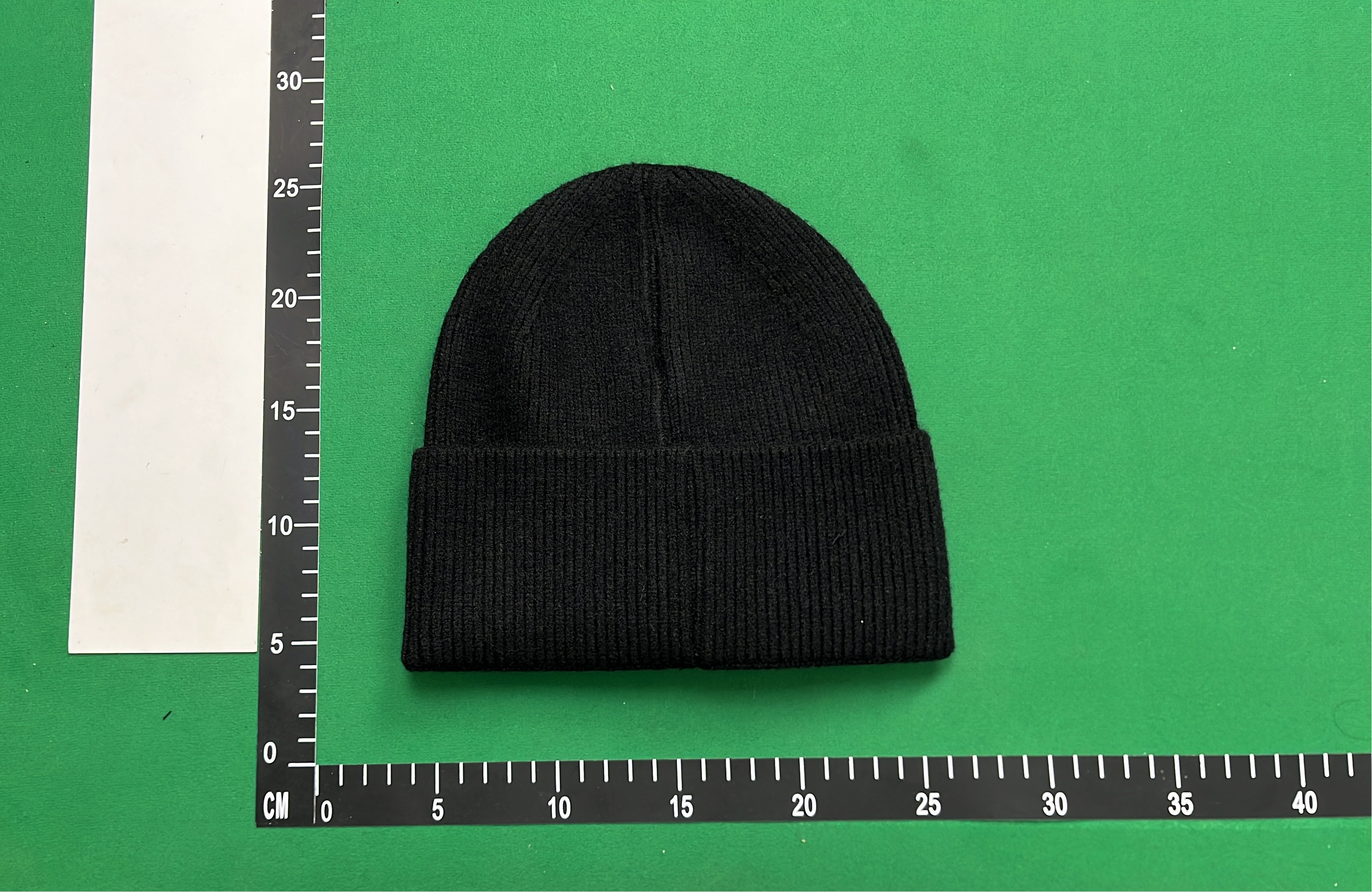 Moncler Black Knit Beanie with Logo Patch