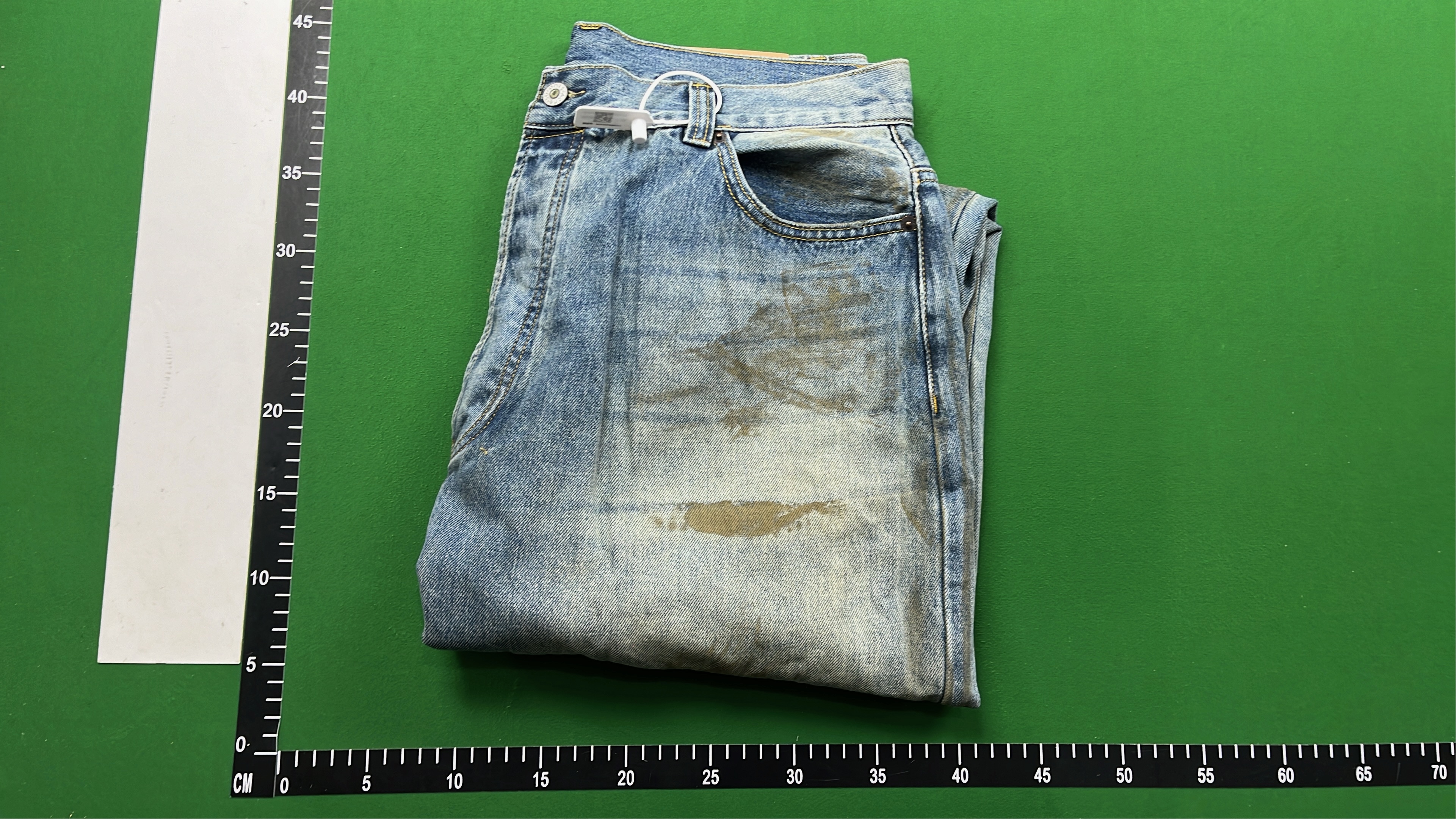 Distressed Wide Leg Denim Pants with Tie-Dye Effect