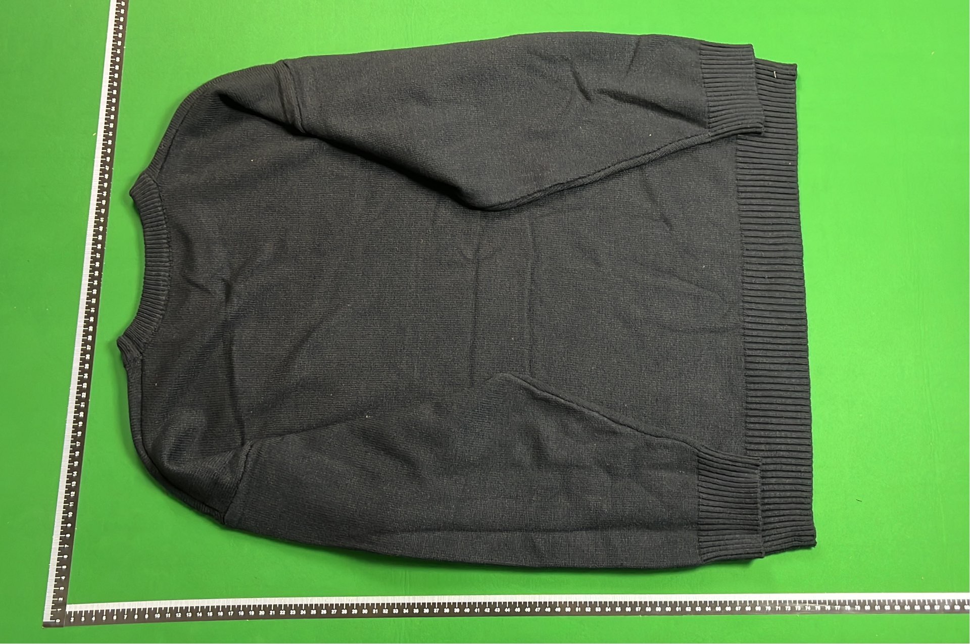 Black Knit Sweater with Red Heart and A Logo
