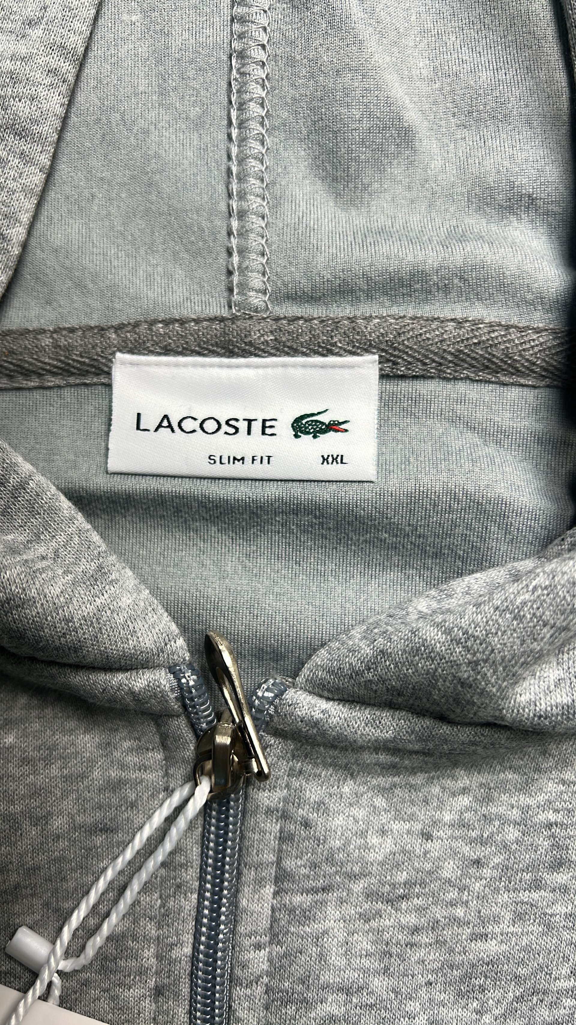 Lacoste Men's Zip-Up Hoodie in Grey and Black