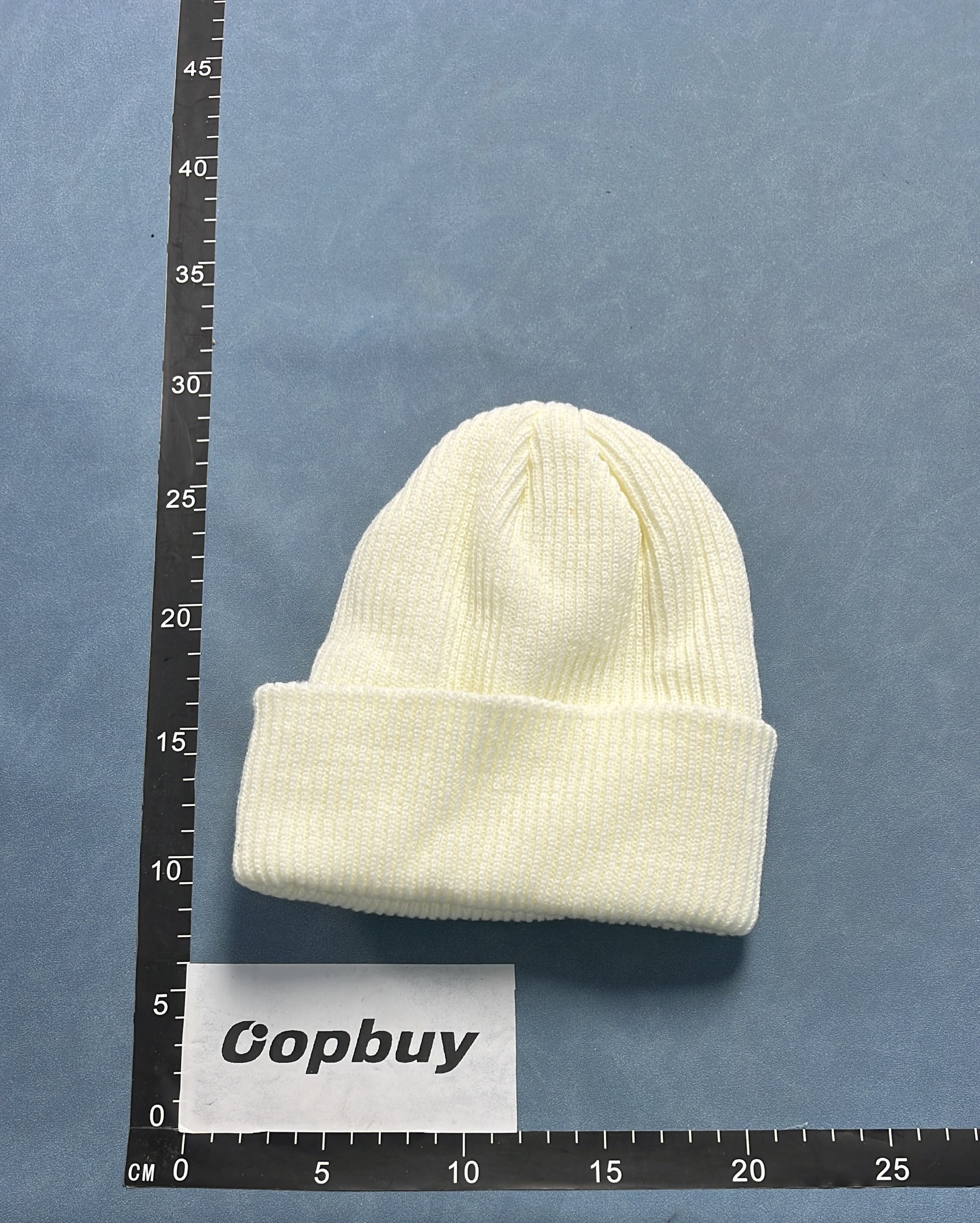 Blue Knit Beanie Hat with ESSENTIALS Logo