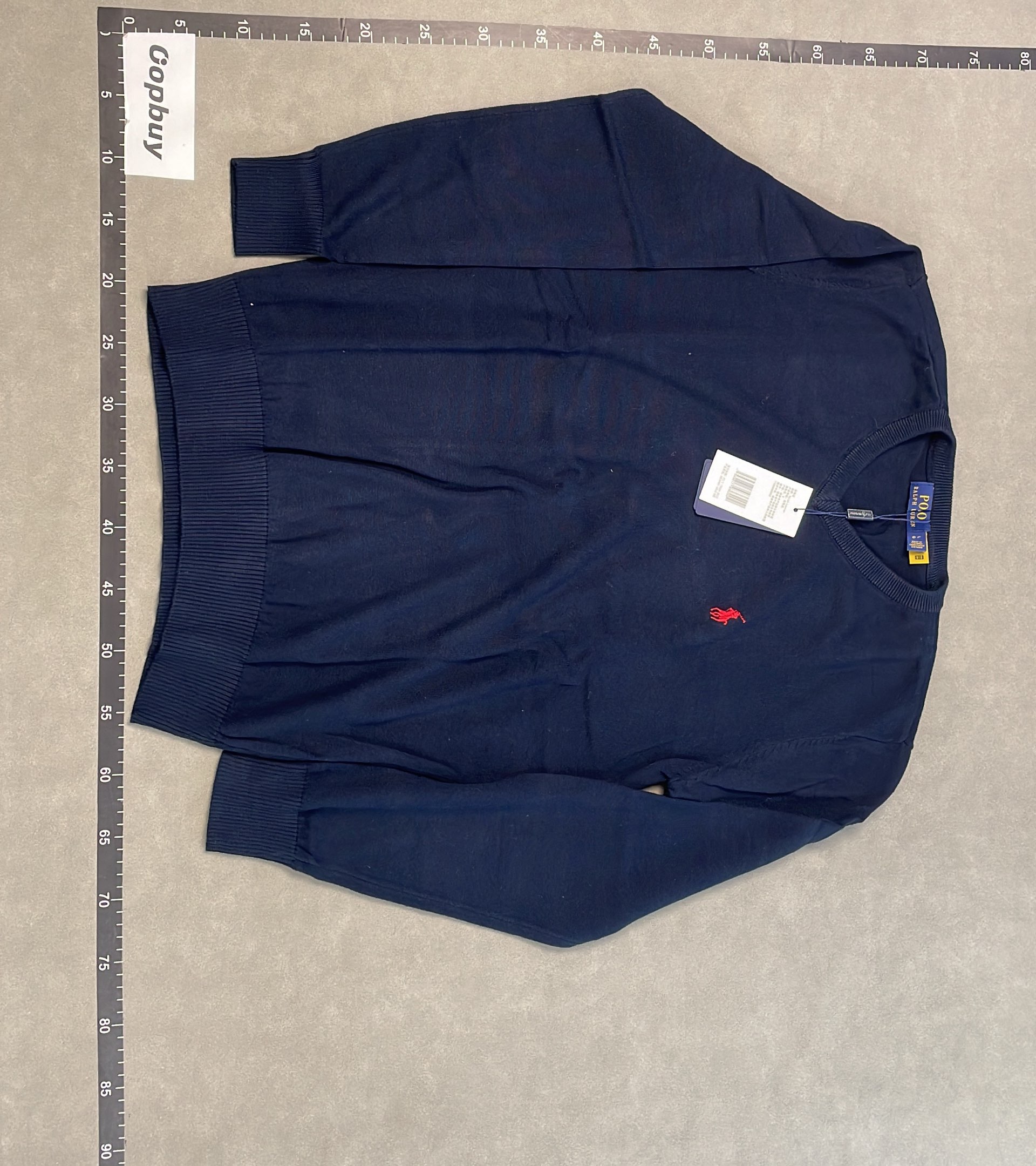 Men's V-Neck Sweater with Embroidered Pony Logo