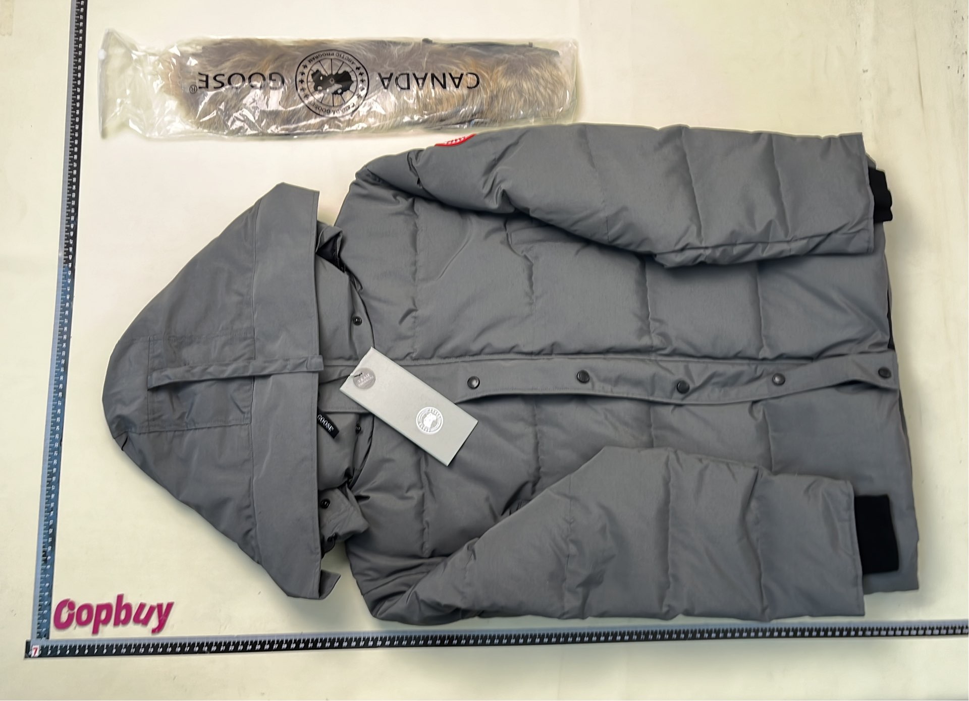 Canada Goose Navy Blue Down Jacket with Fur Hood