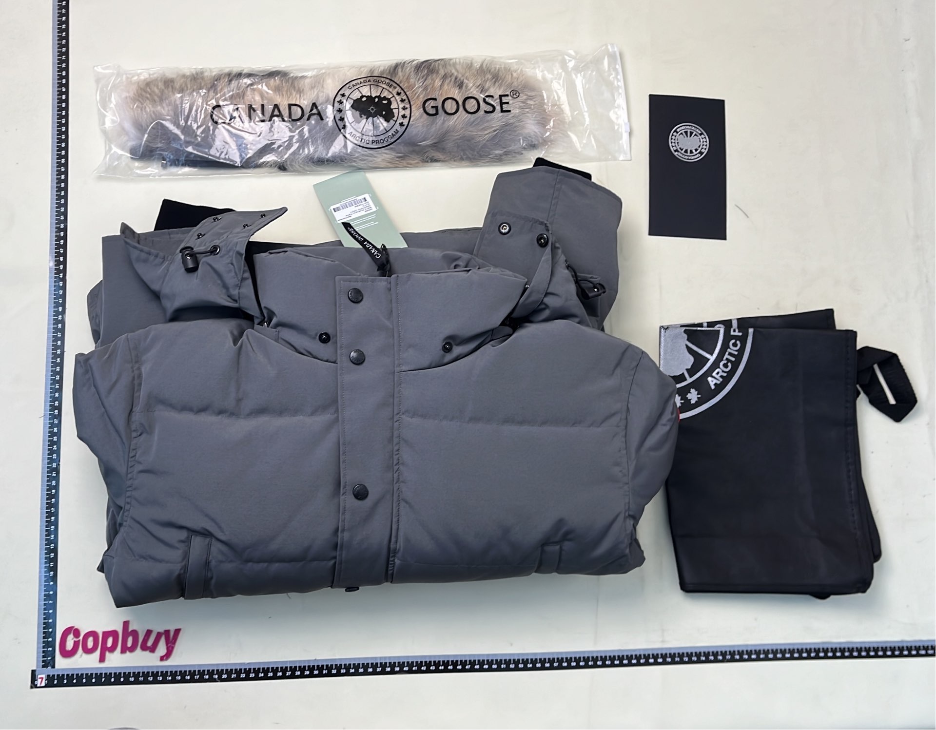 Canada Goose Navy Blue Down Jacket with Fur Hood