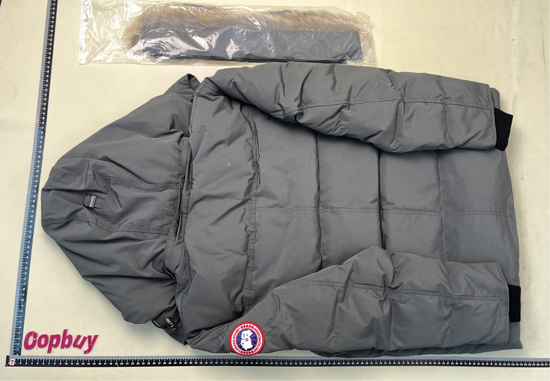 Canada Goose Navy Blue Down Jacket with Fur Hood