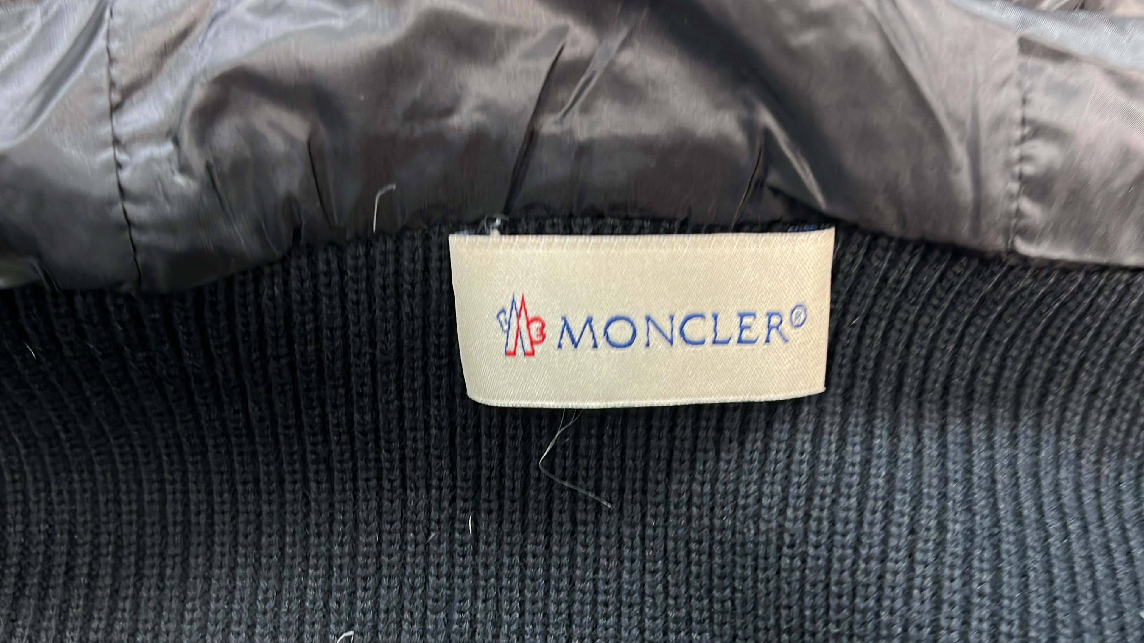 Men's Black Quilted Down Jacket with Knit Sleeves