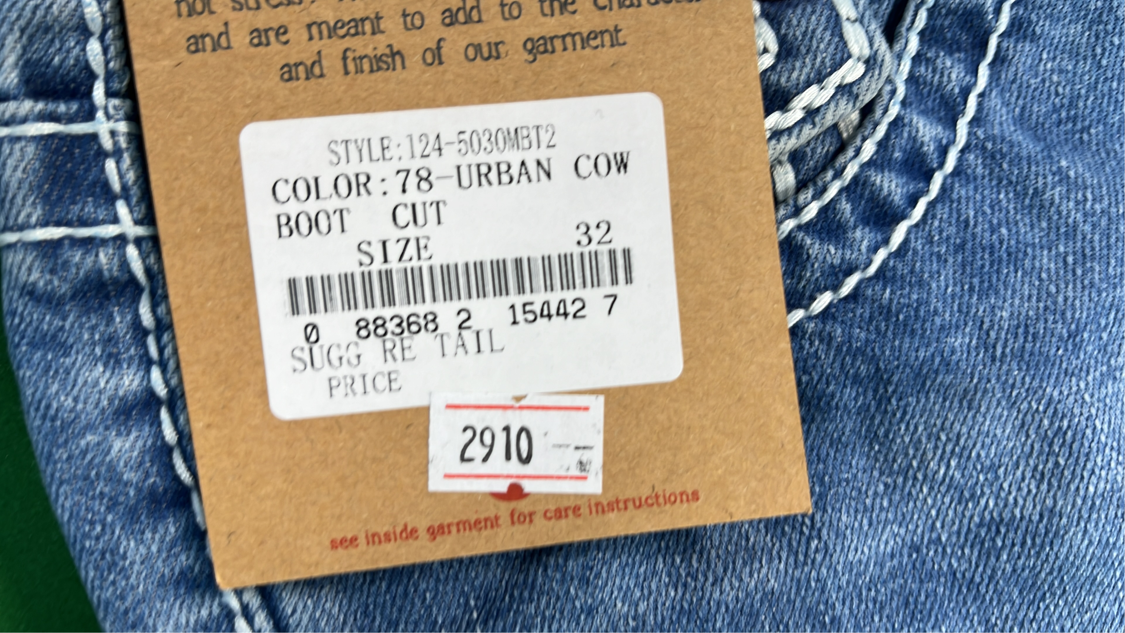 True Religion Black Jeans with White Stitching M2918