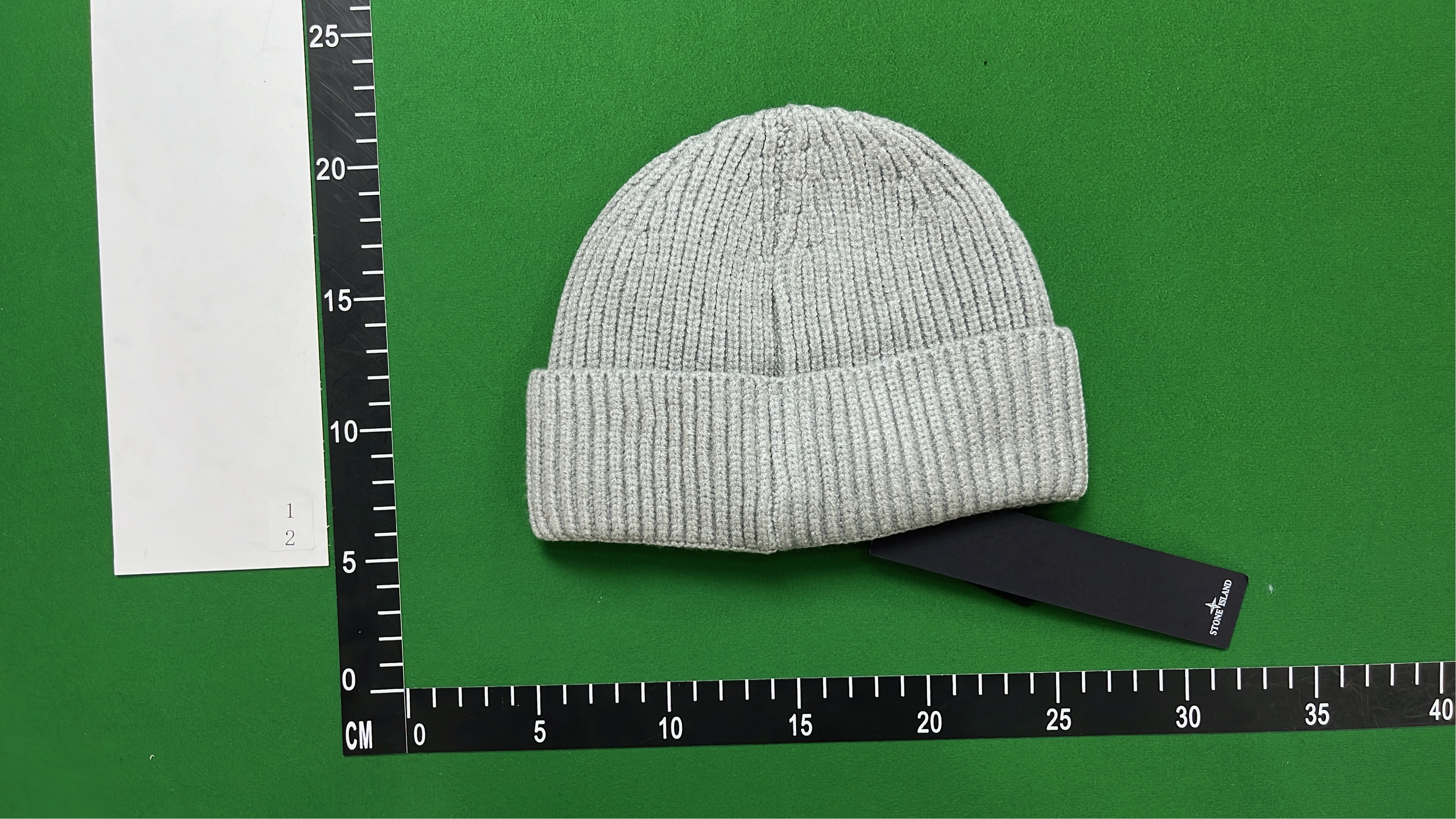 Stone Island White Beanie Hat with Logo Patch