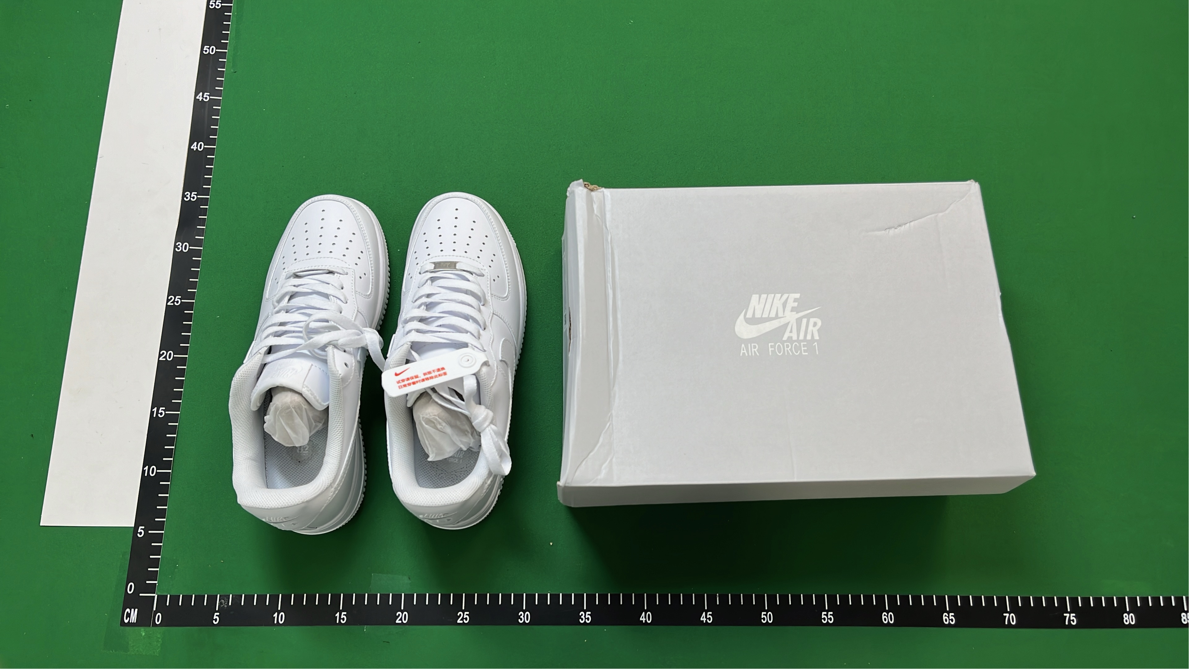 Nike Air Force 1 x Supreme White Red Swoosh Sneakers