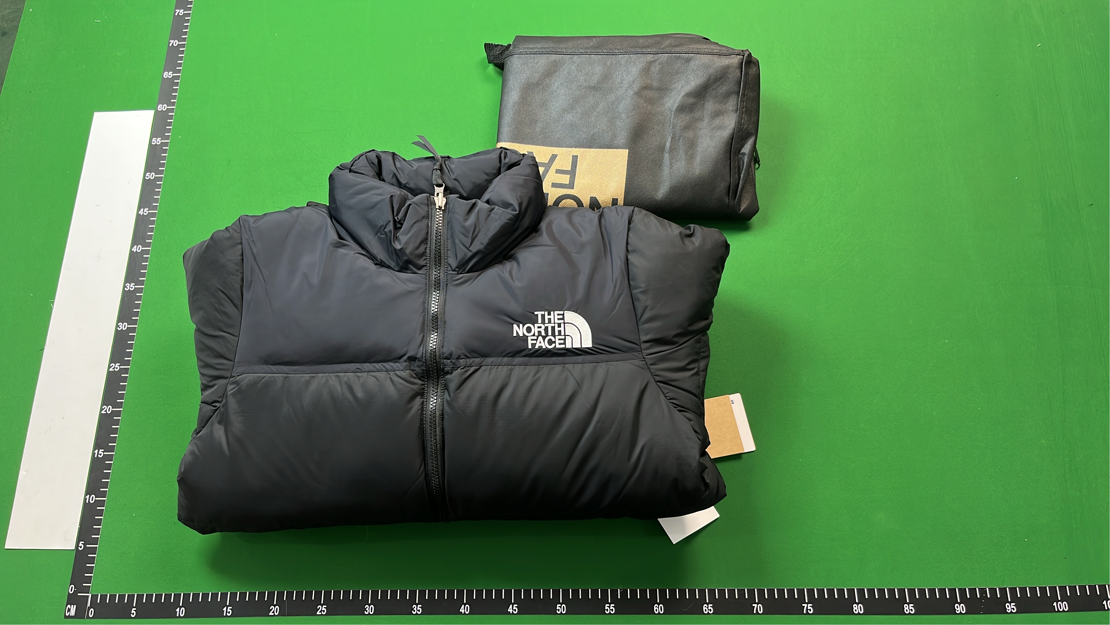 The North Face Light Blue and Black Puffer Jacket