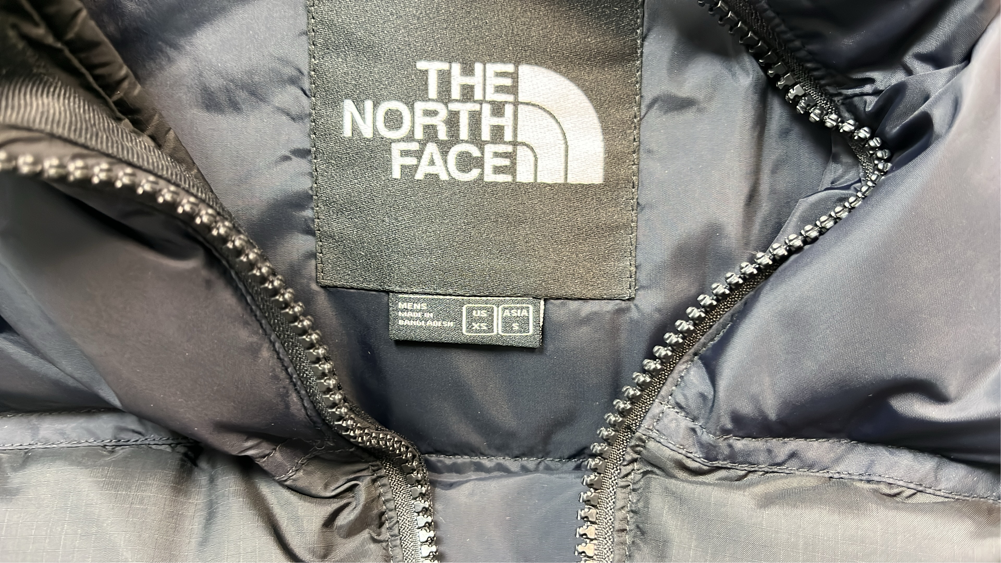 The North Face Light Blue and Black Puffer Jacket