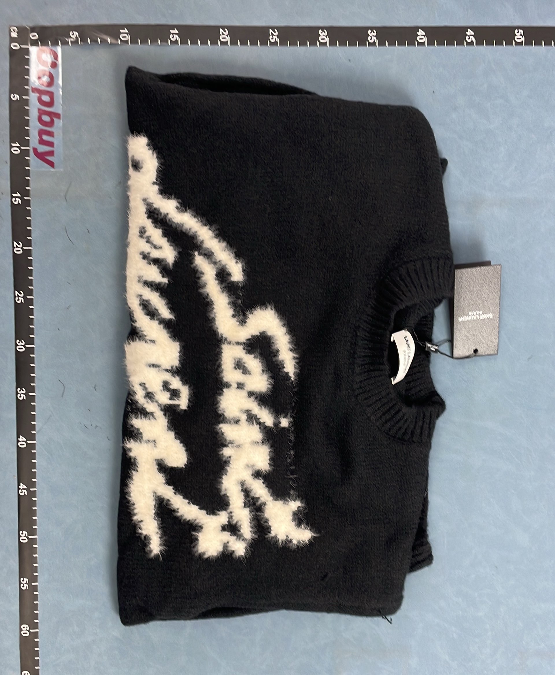Saint Laurent Black Knit Sweater with Logo