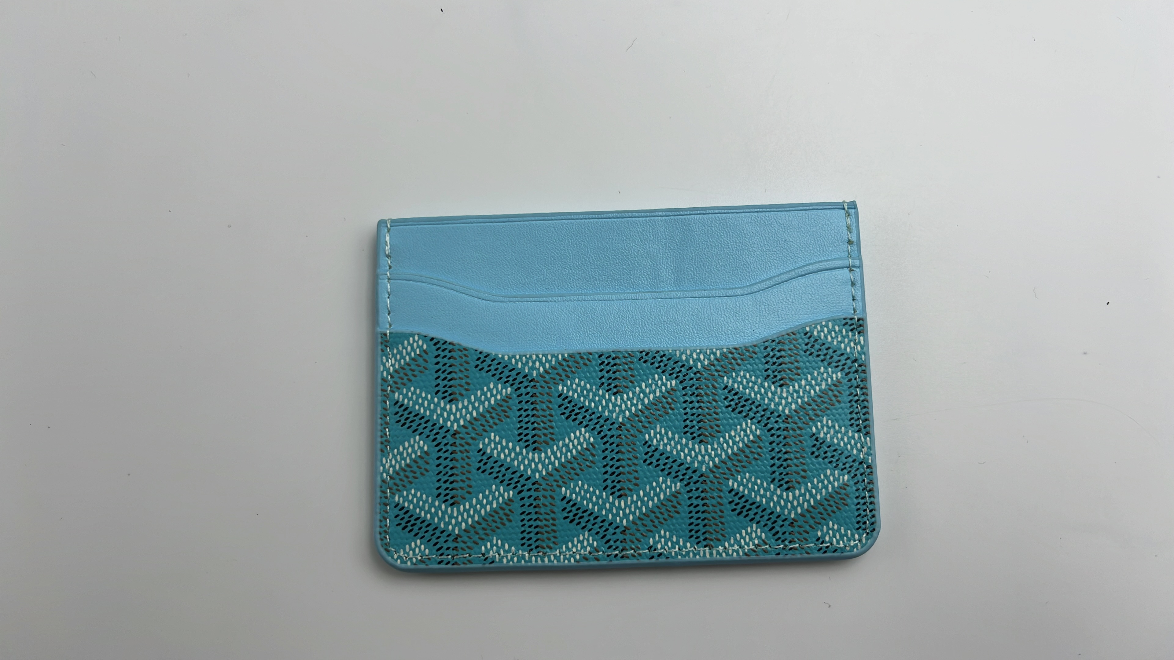 Goyard Blue Monogram Card Holder - Premium Leather Wallet