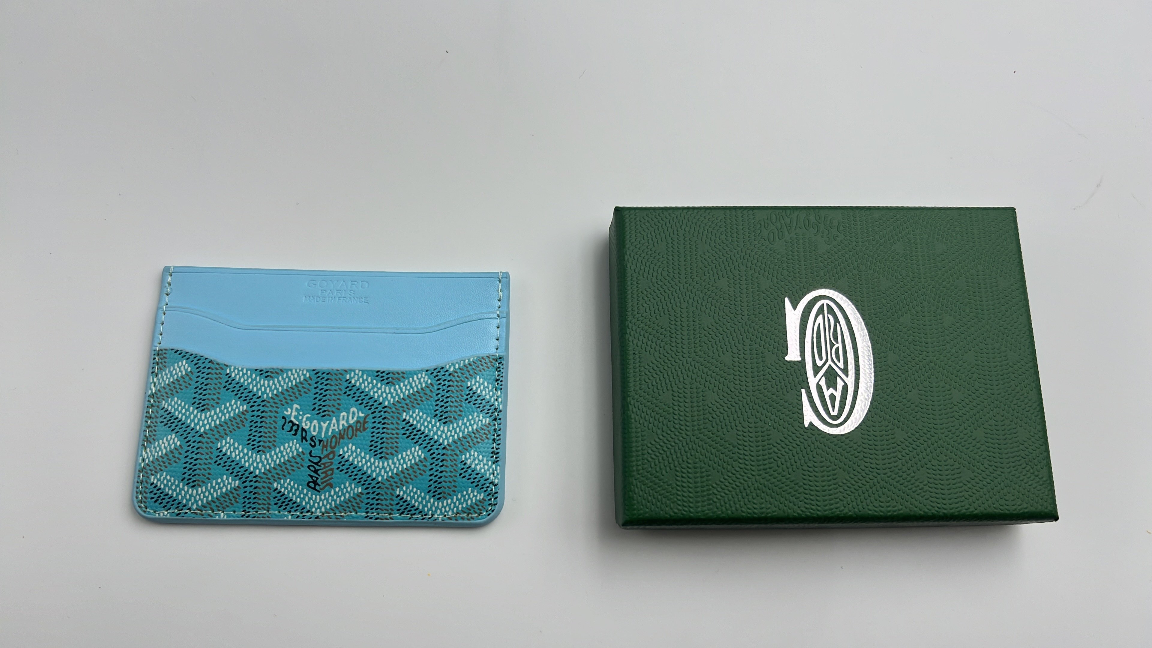 Goyard Blue Monogram Card Holder - Premium Leather Wallet