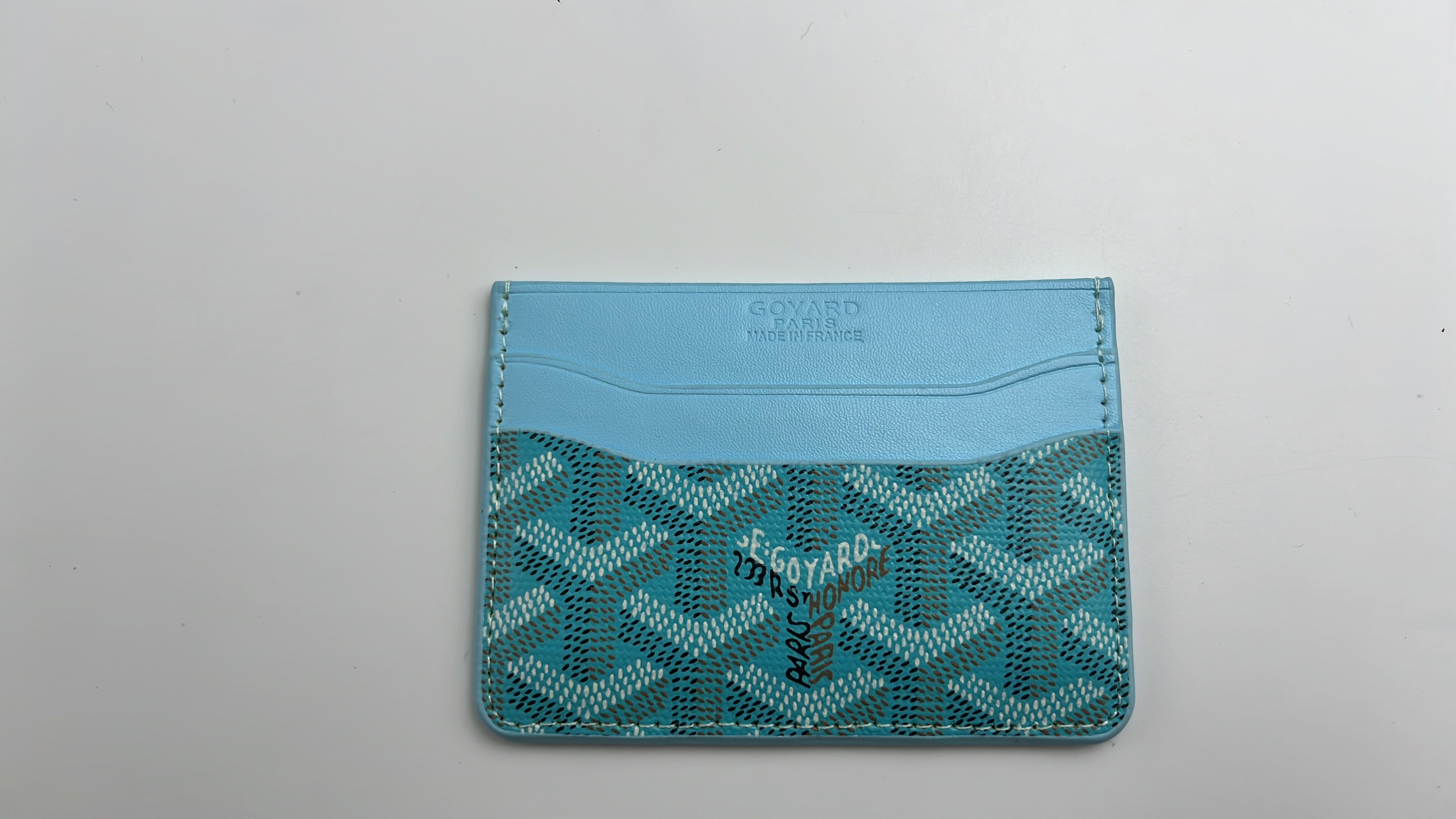 Goyard Blue Monogram Card Holder - Premium Leather Wallet