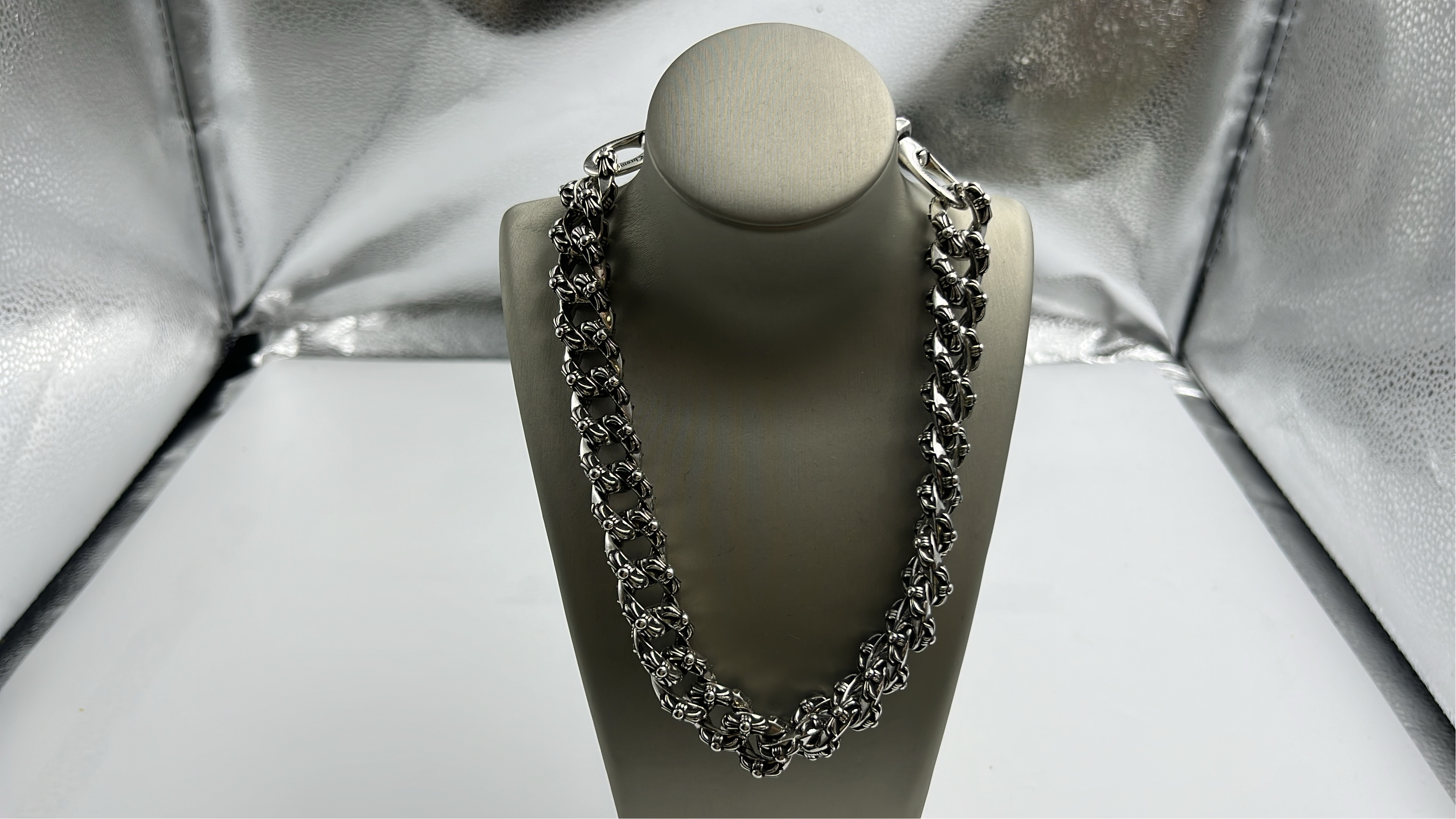 Chrome Hearts Silver Chain Bracelet with Clasp