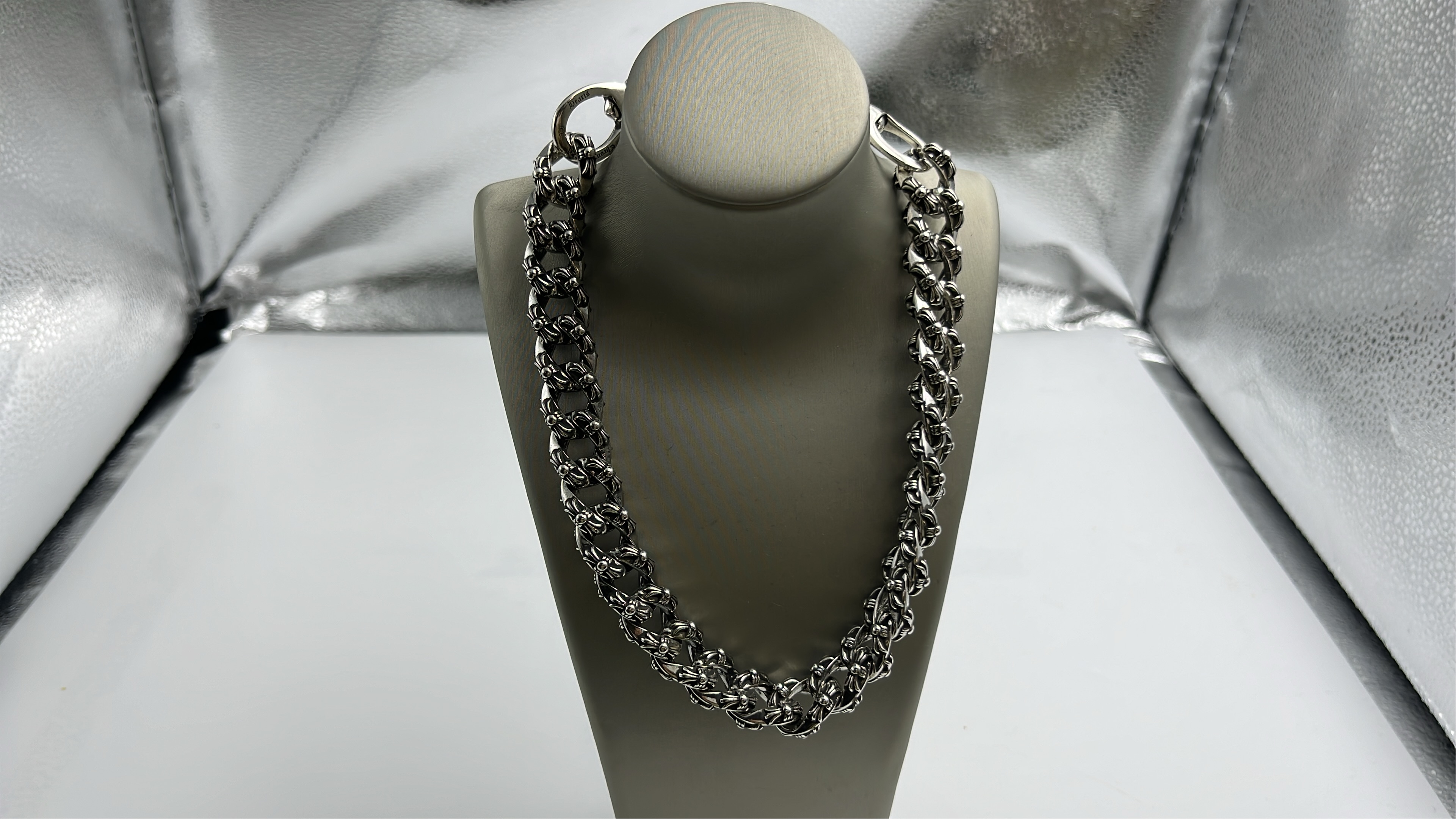 Chrome Hearts Silver Chain Bracelet with Clasp