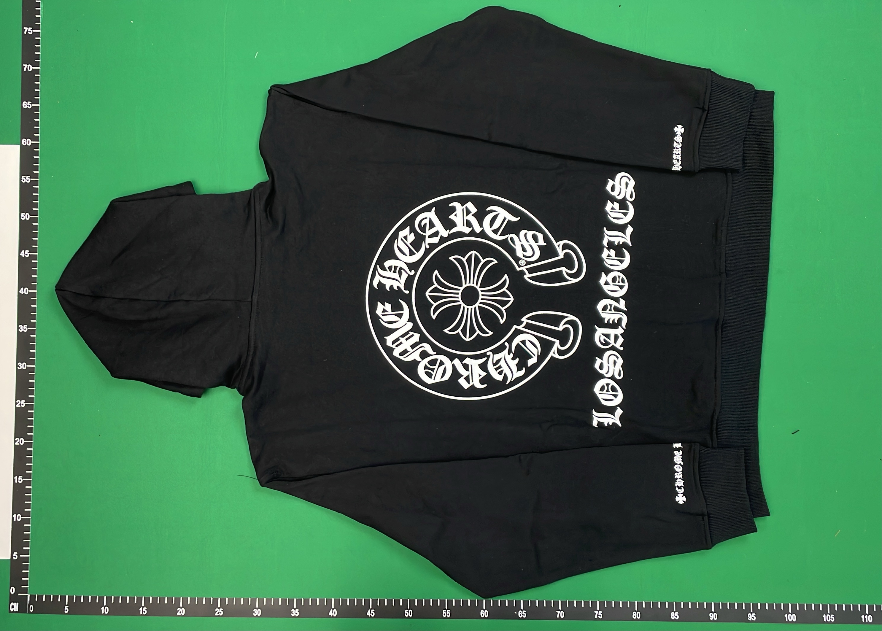 Chrome Hearts Black Zip-Up Hoodie with Embroidered Logo