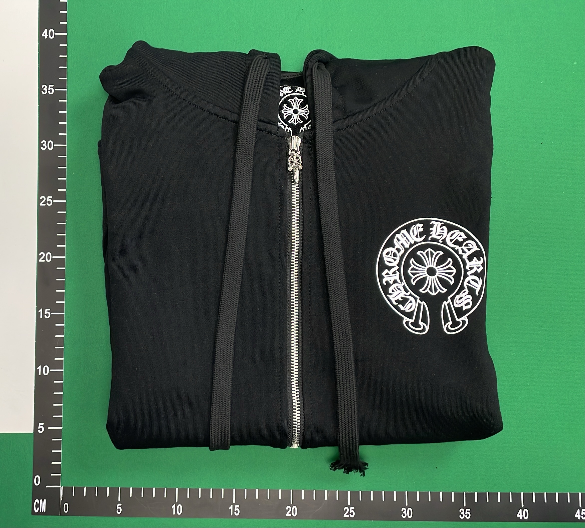Chrome Hearts Black Zip-Up Hoodie with Embroidered Logo