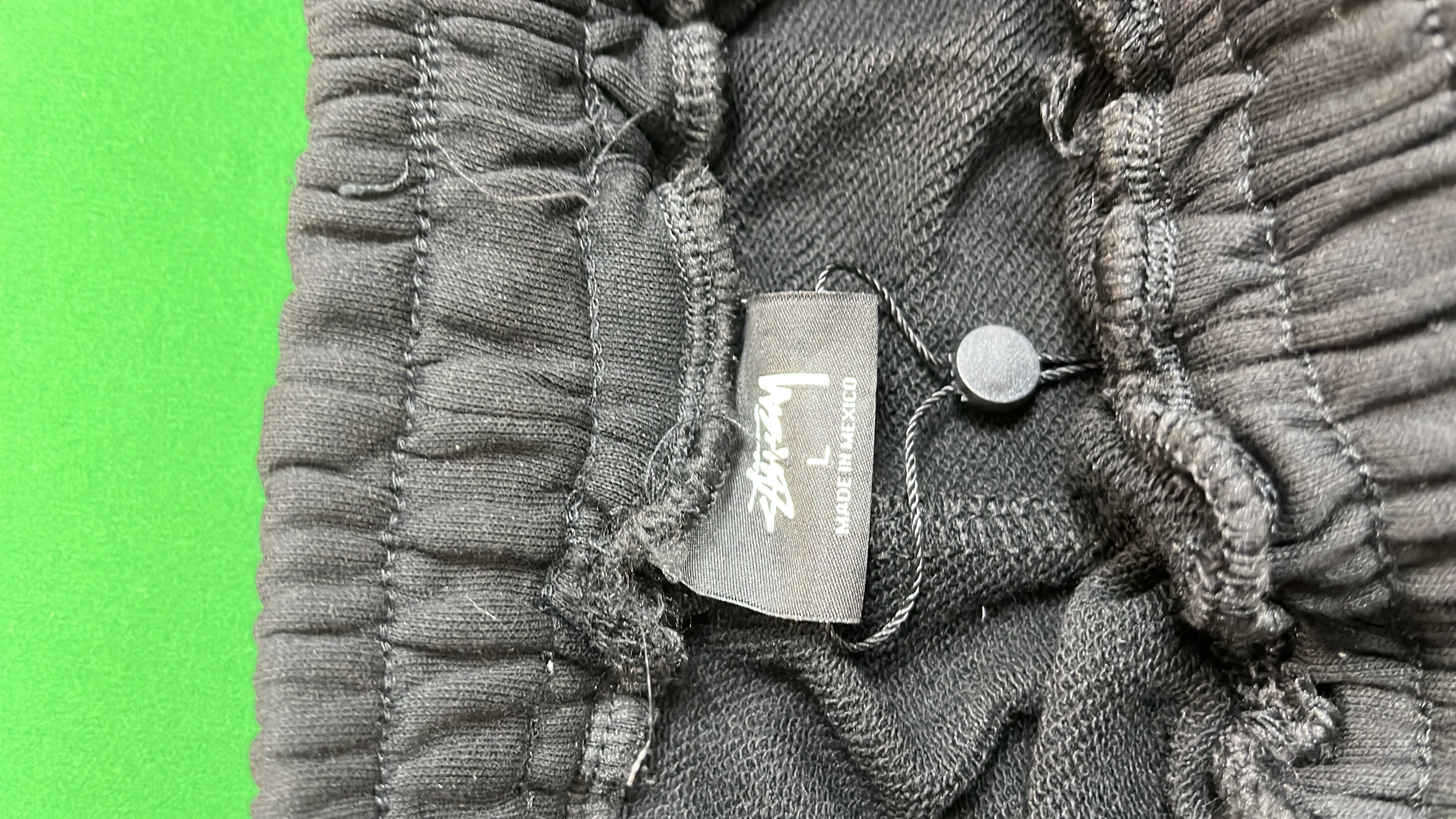 Stussy Black Drawstring Shorts with Logo