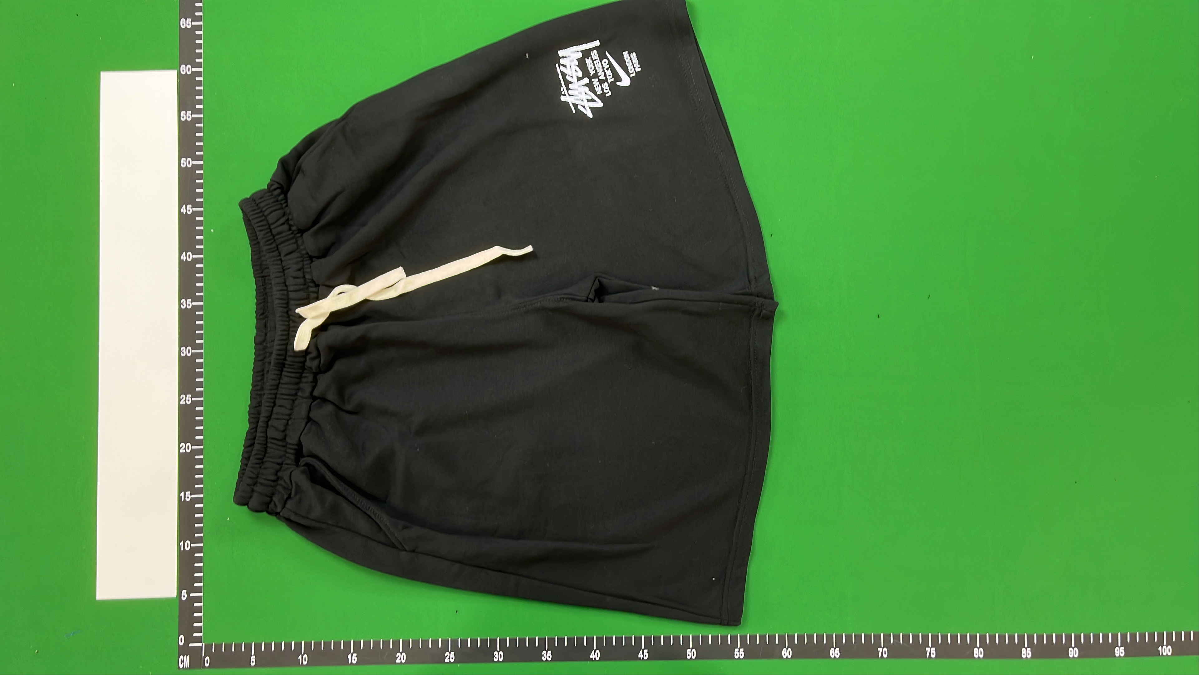 Stussy Black Drawstring Shorts with Logo