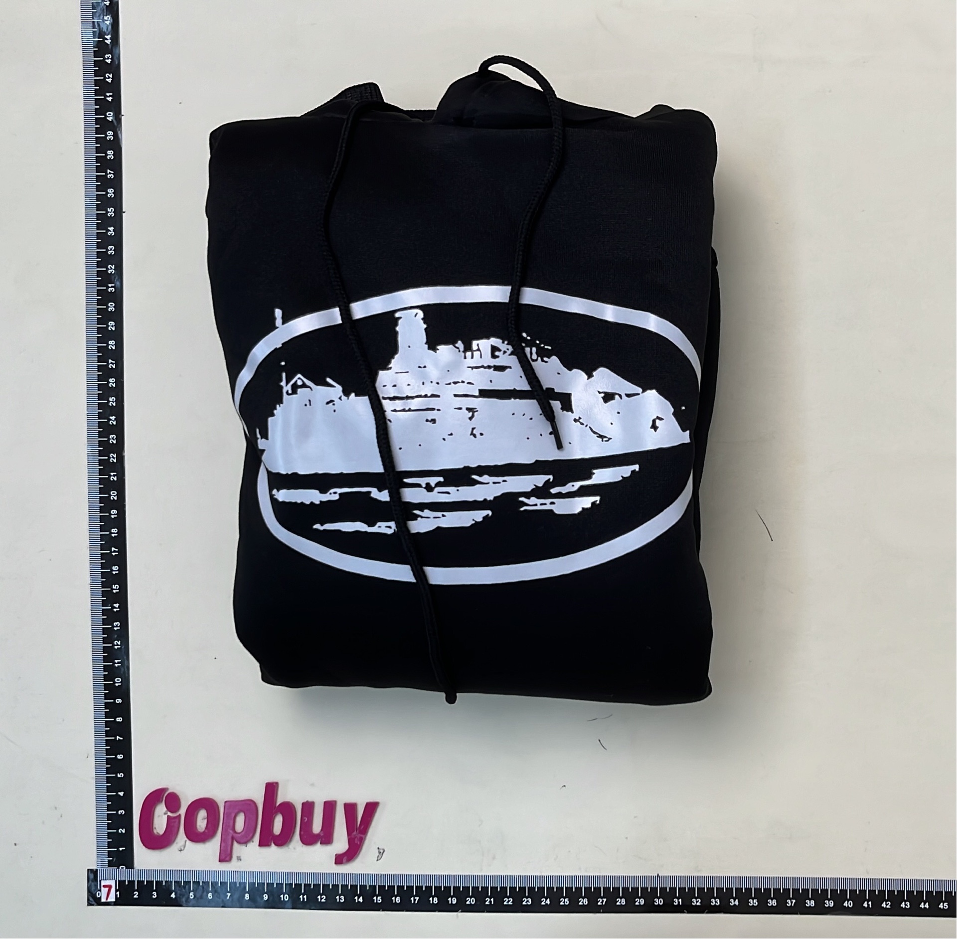 Black Hoodie with Ship Logo Design - Casual Wear