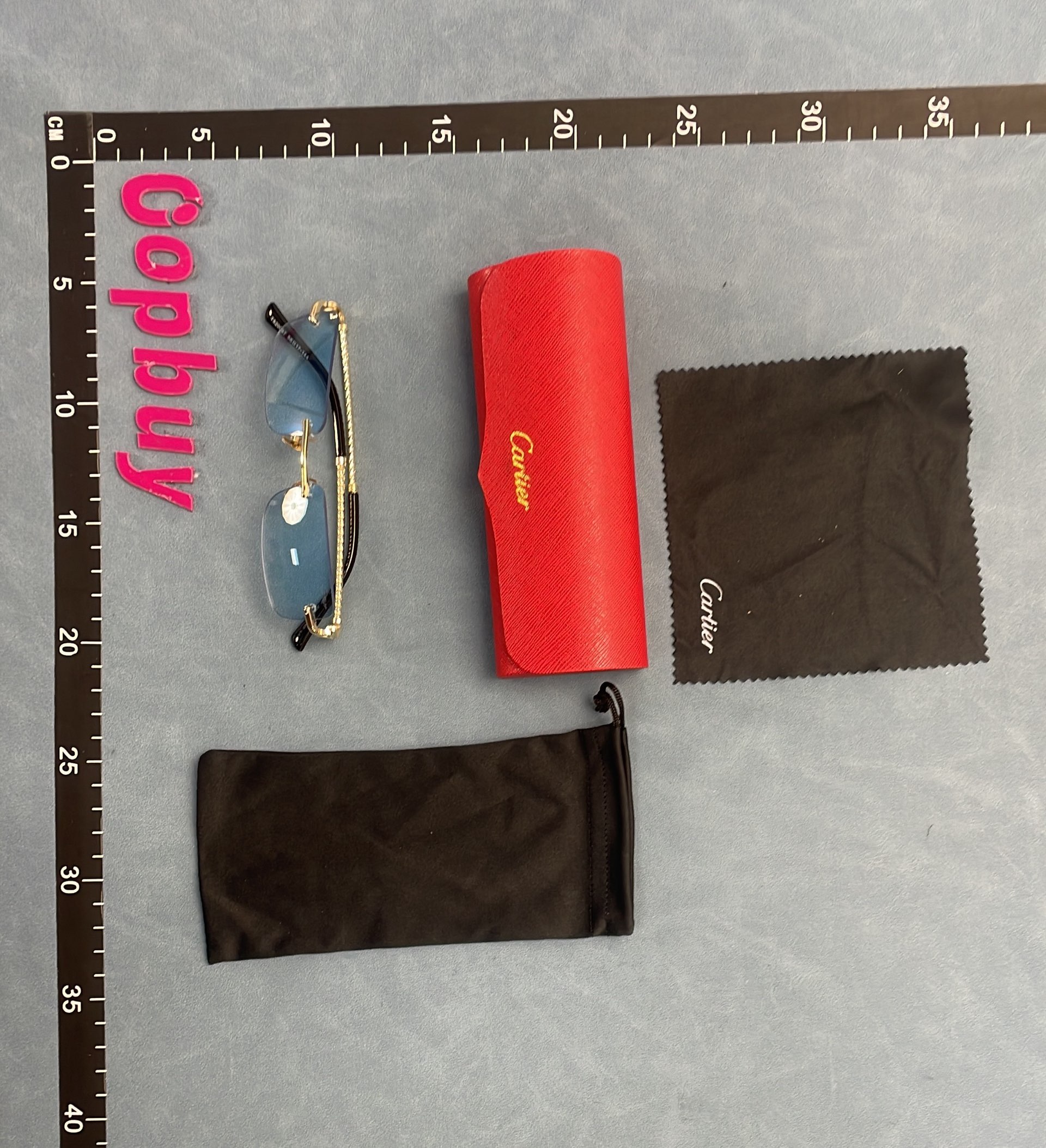 Cartier Sunglasses with Gold Frame and Brown Lenses