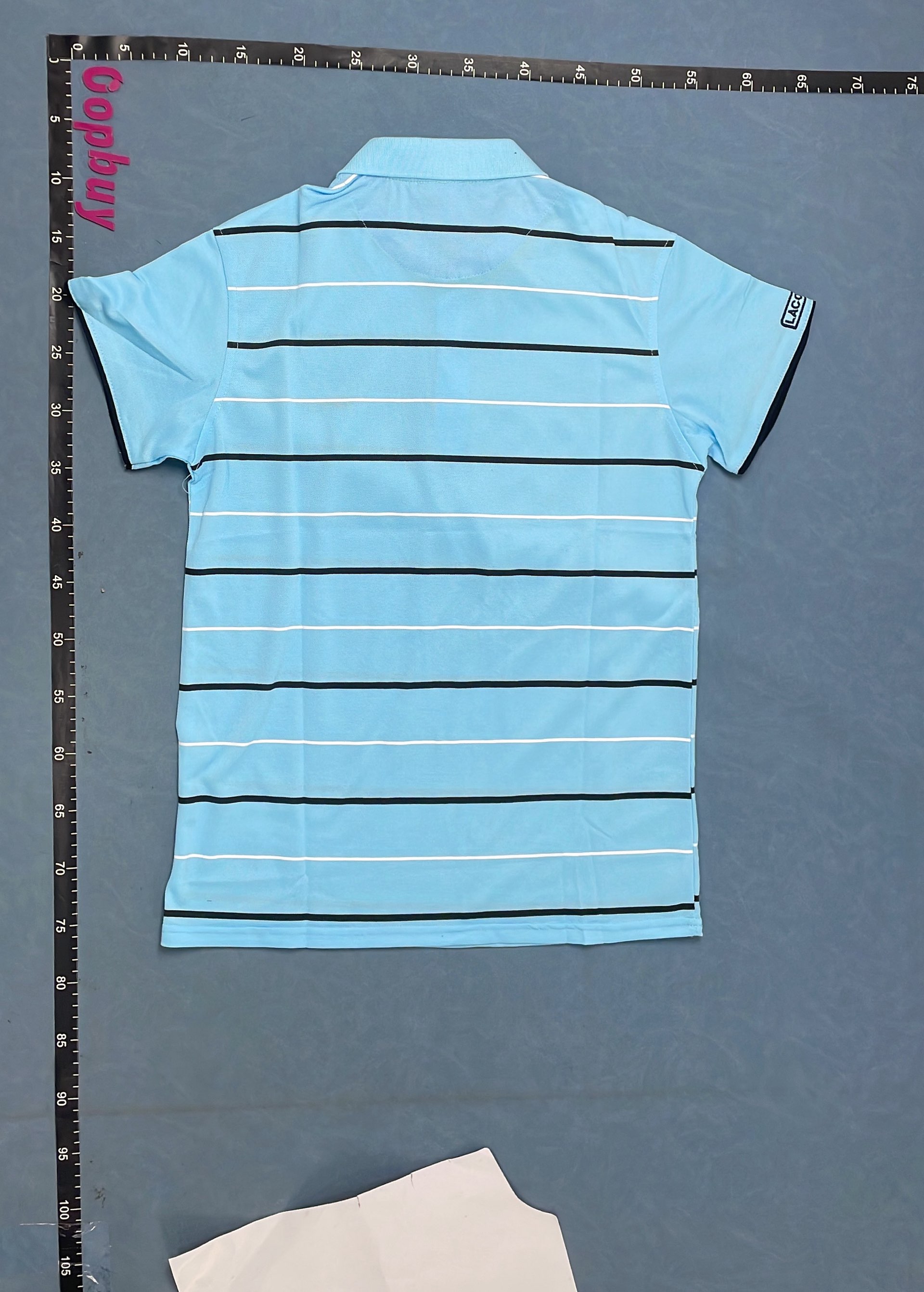 Light Blue Striped Athletic Fabric for Performance Wear