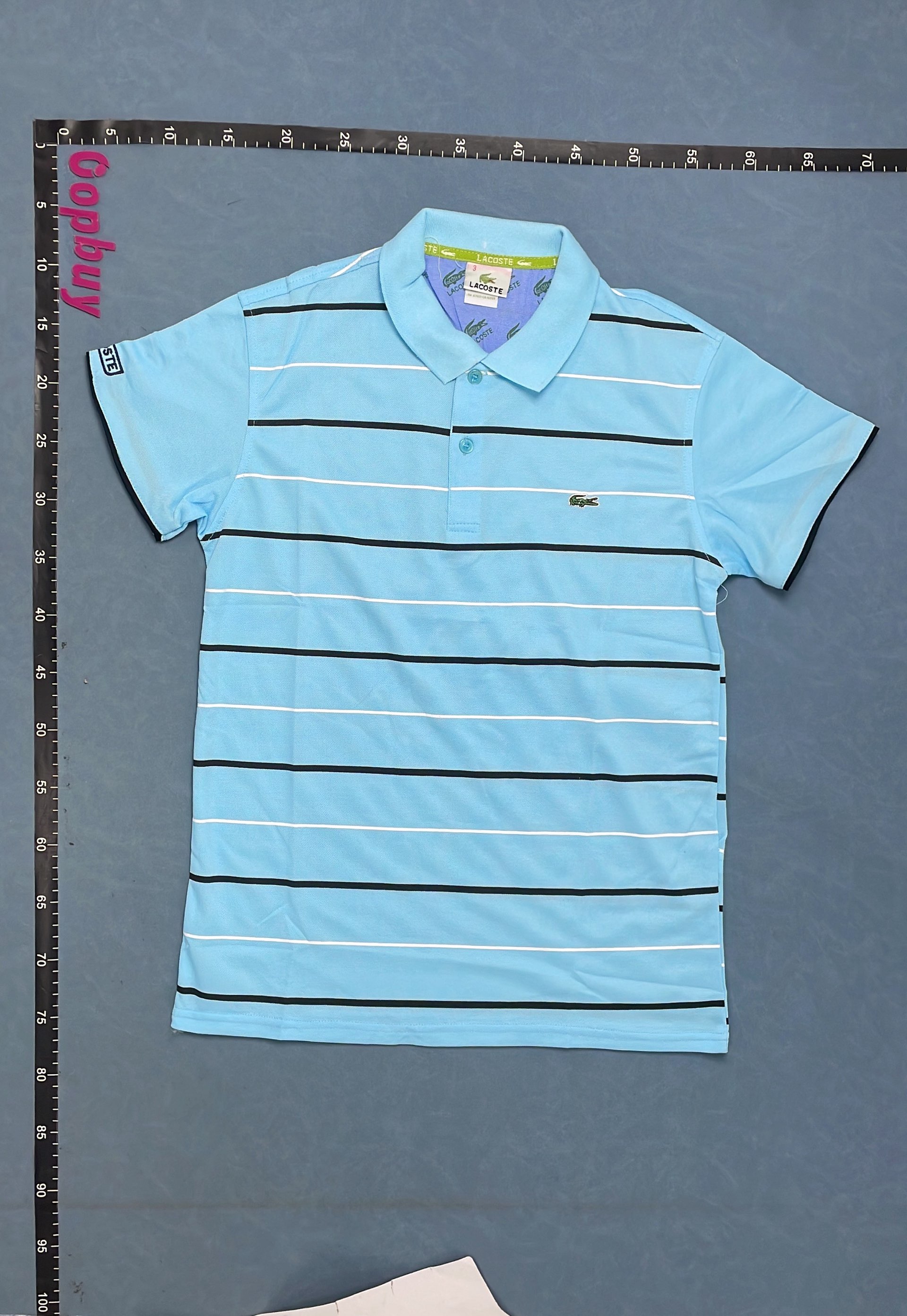 Light Blue Striped Athletic Fabric for Performance Wear