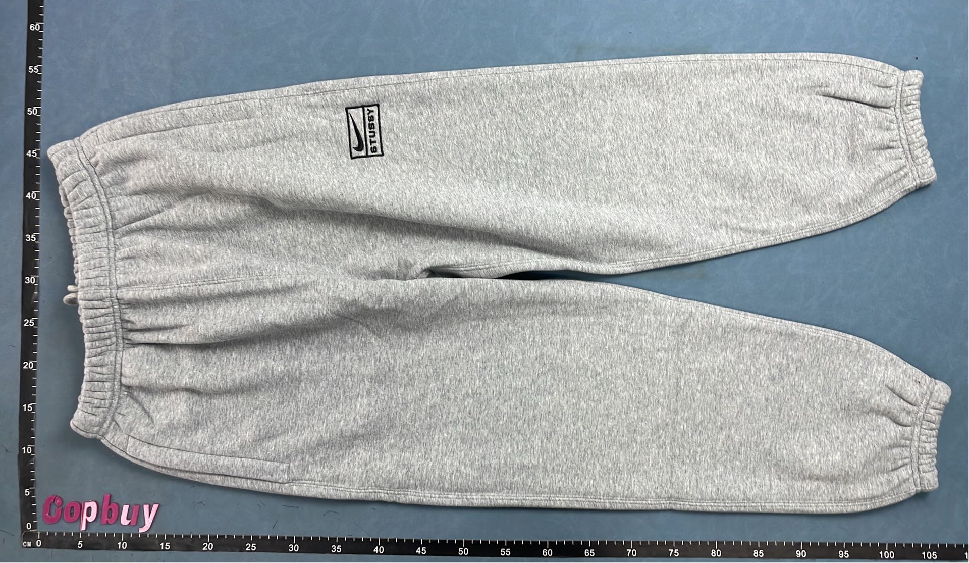 Stussy Logo Sweatpants in Black and Grey