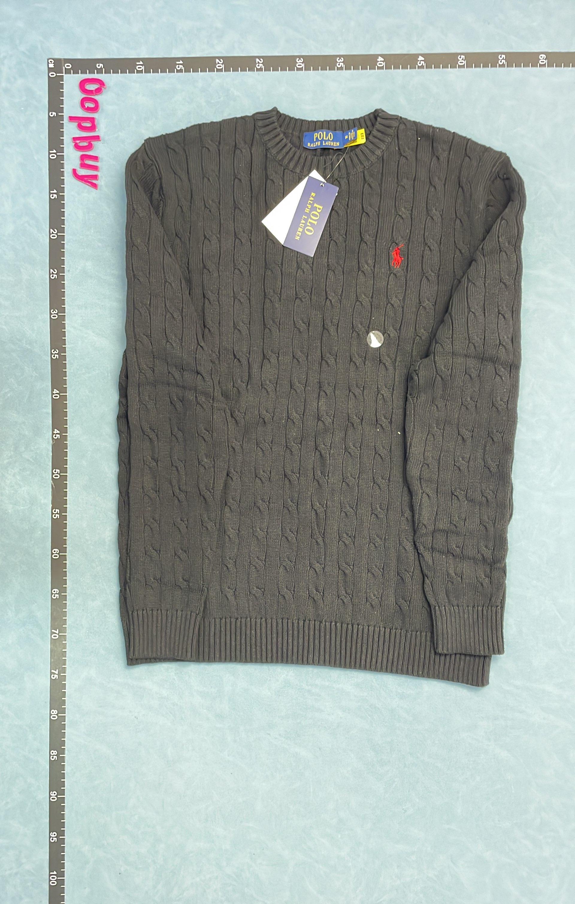 Men's Cable Knit Sweater with Pony Logo