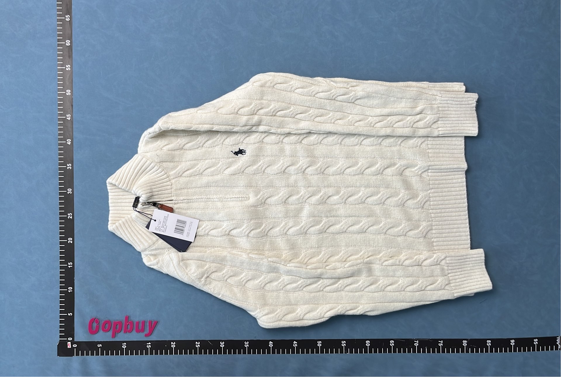Men's Gray Cable Knit Sweater - Classic Fit