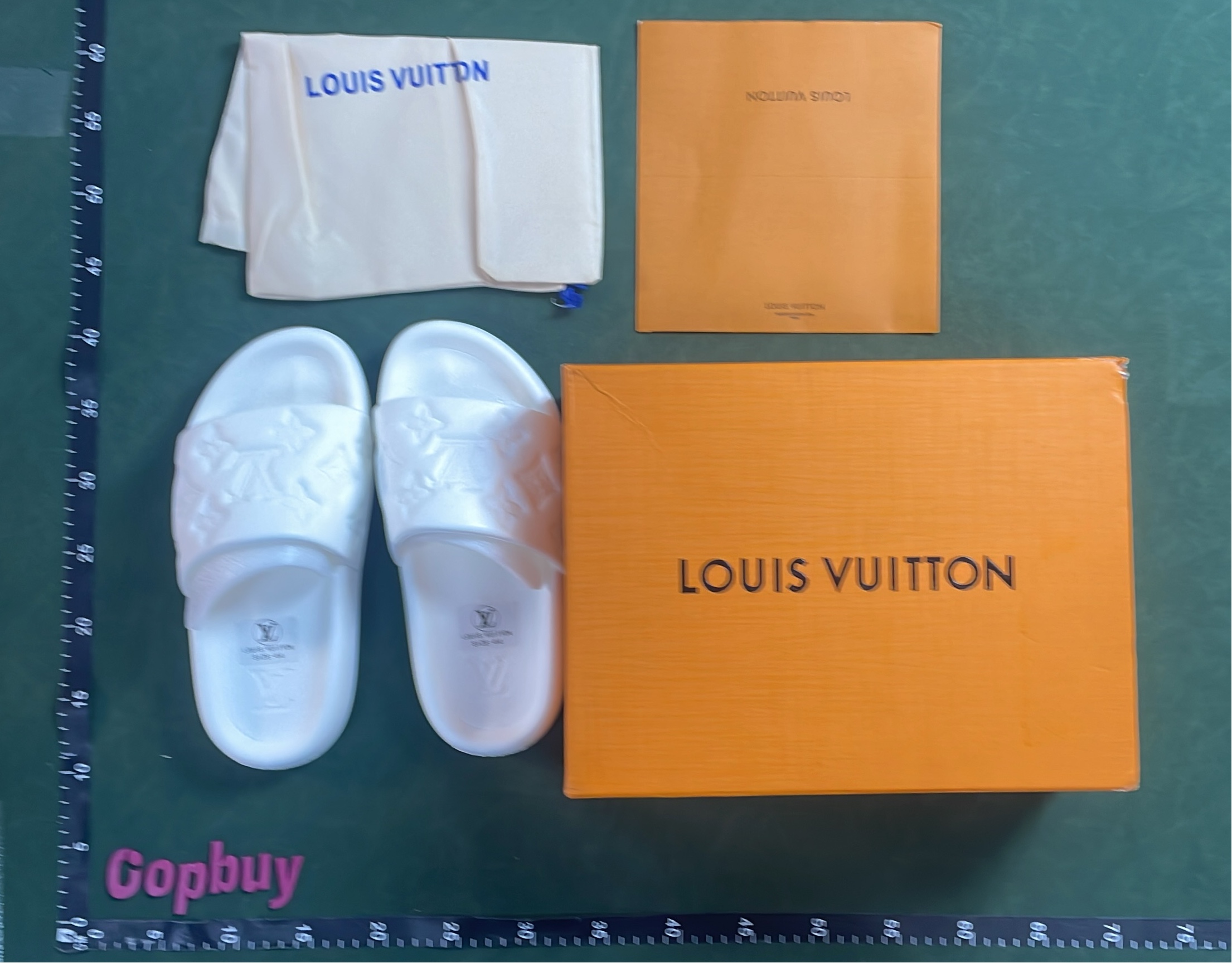 Louis Vuitton Monogram Rubber Slides Black Men's Sandals