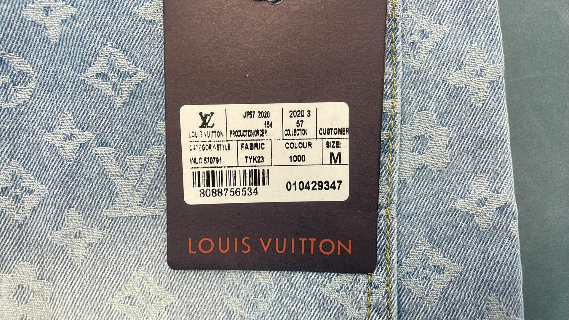 LV Monogram Denim Pants with Colorful Embroidery