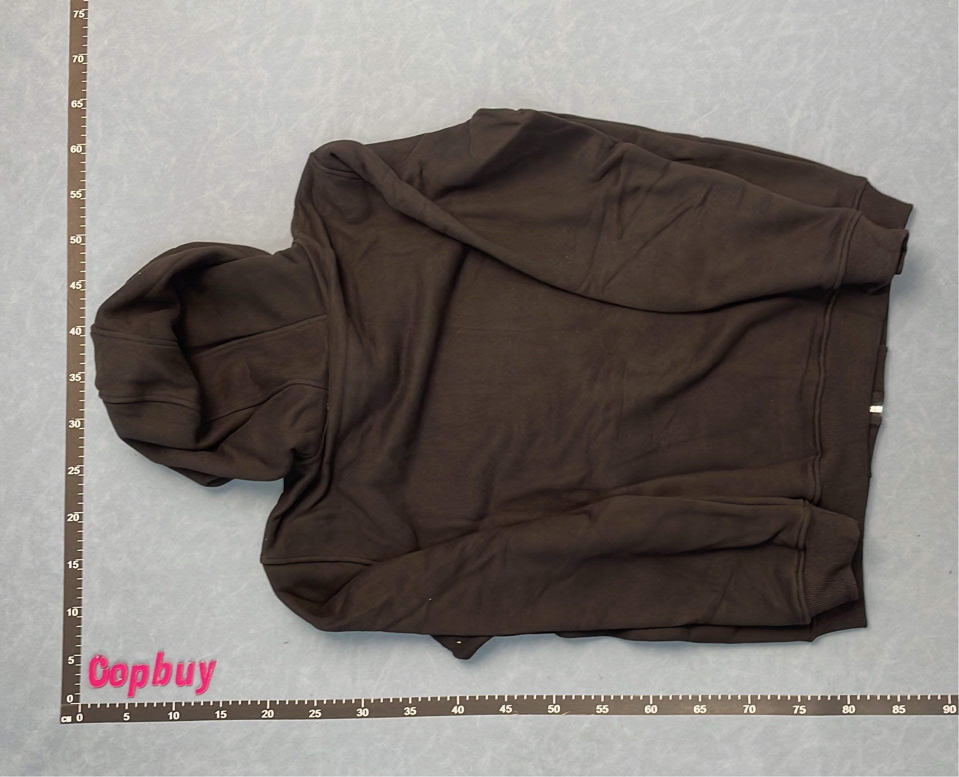 Gray Hoodie with Check Lining and Zip Front