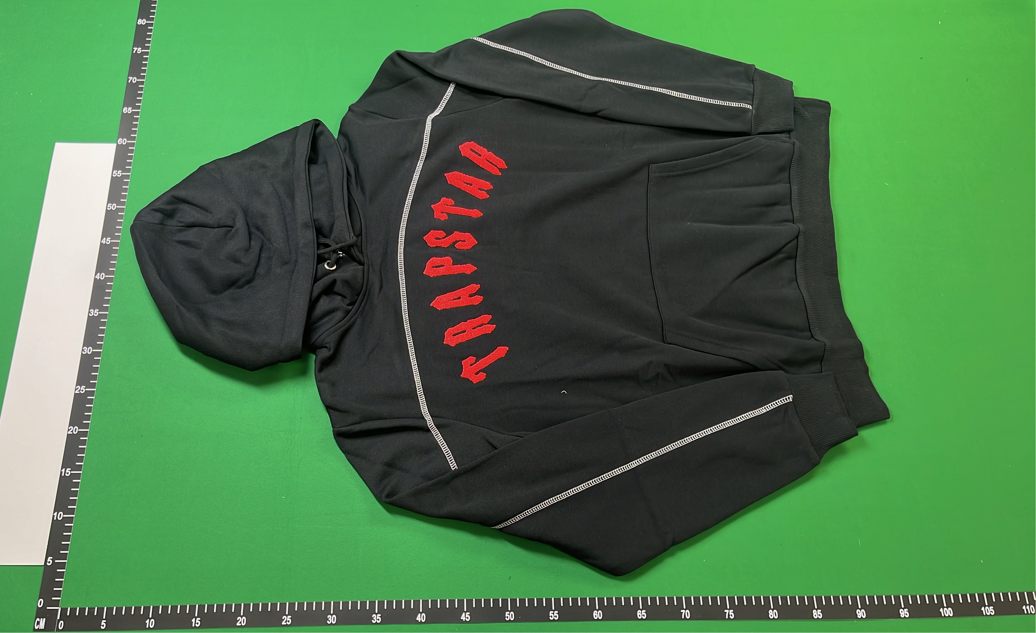 Trapstar Black Hoodie with Red Logo - Streetwear Sweatshirt