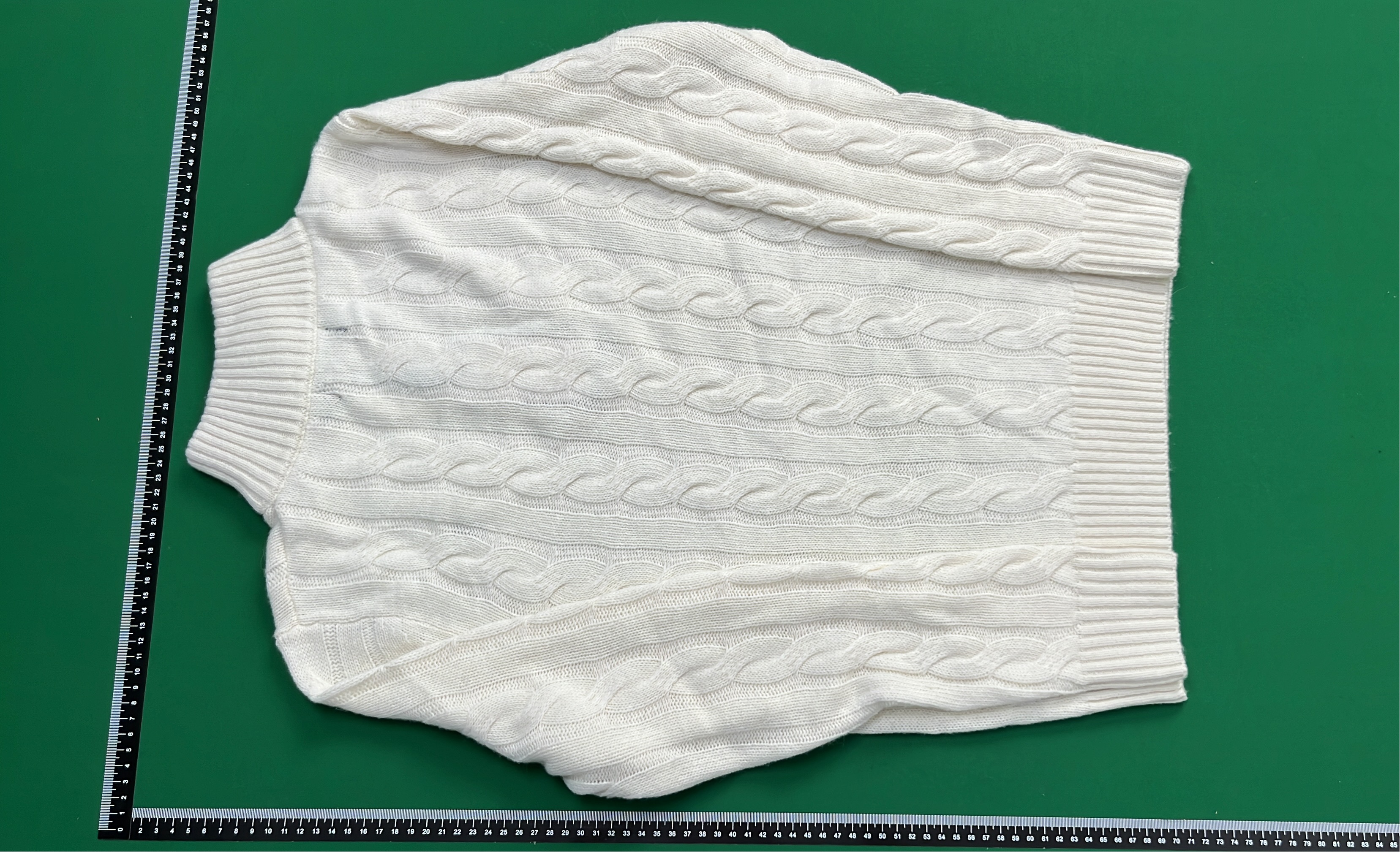 White Cable Knit Half-Zip Sweater for Men
