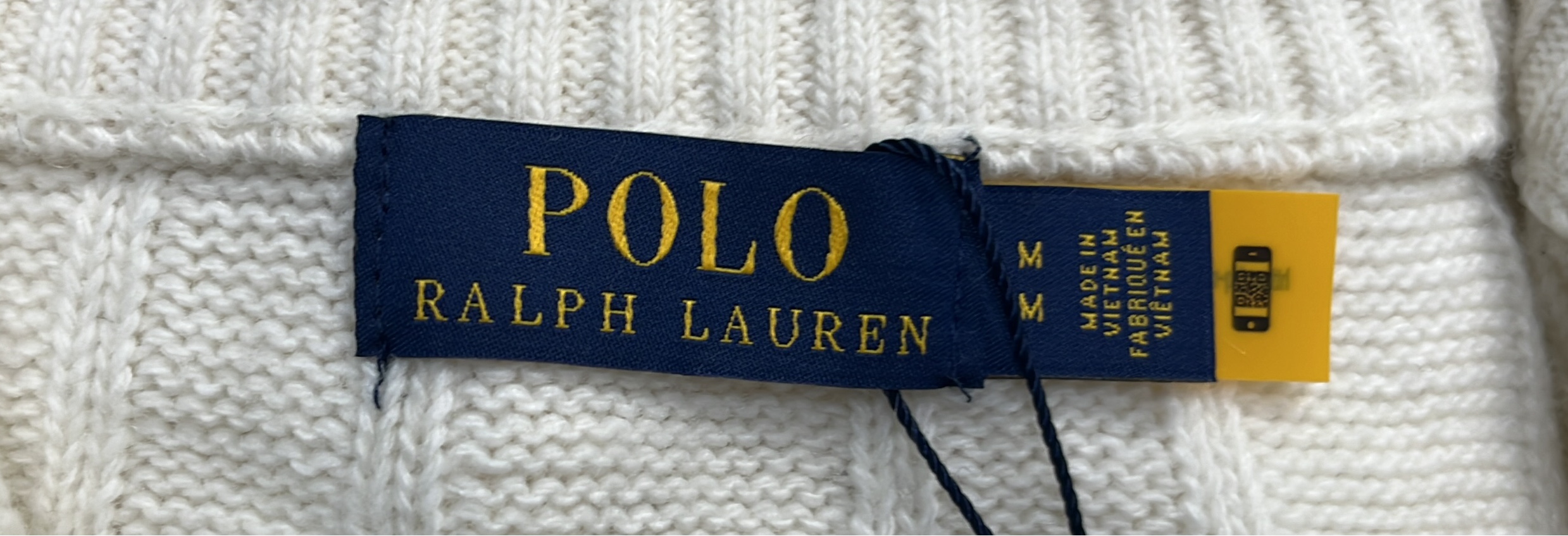 White Cable Knit Half-Zip Sweater for Men