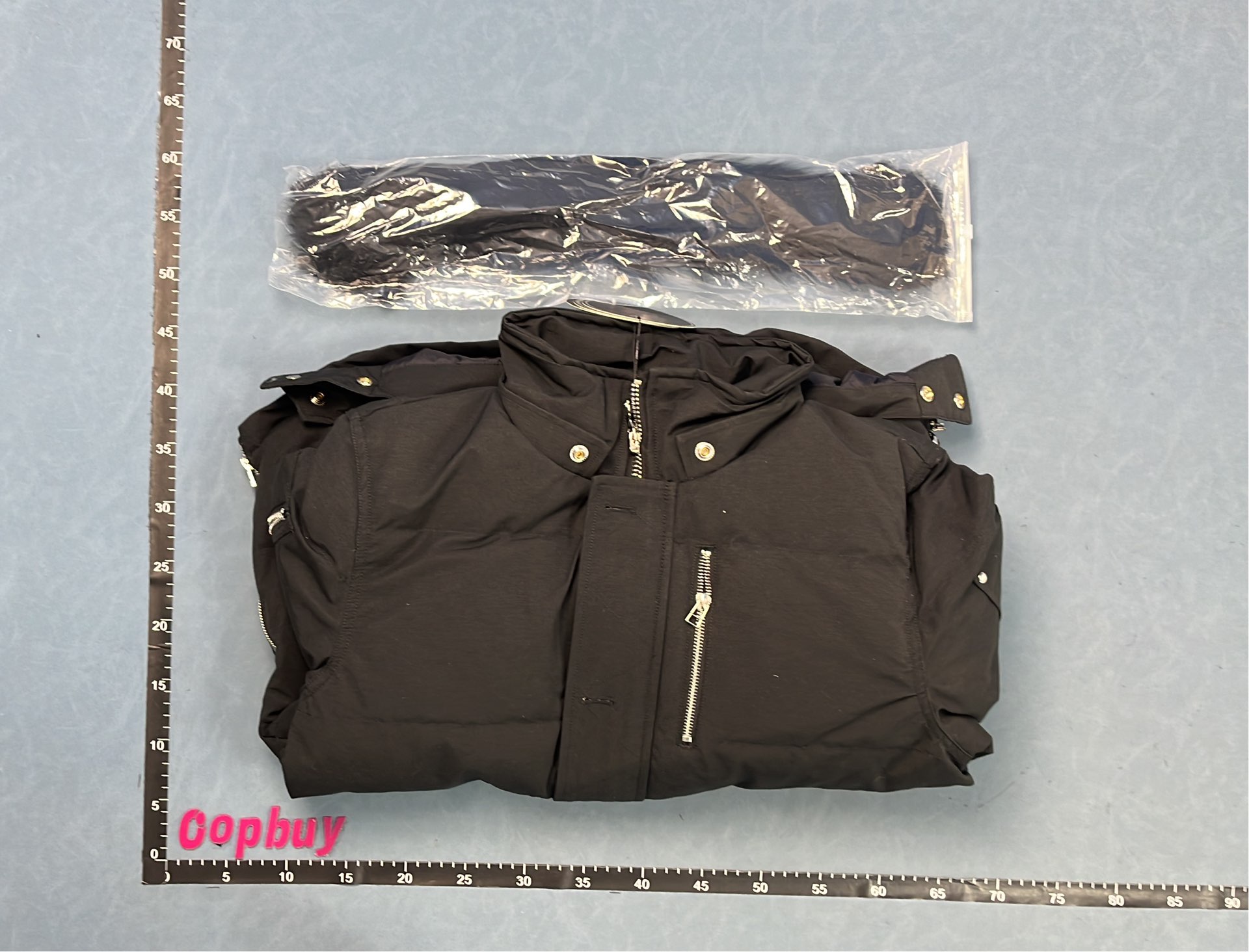 Black Down Jacket with Fur Hood for Women
