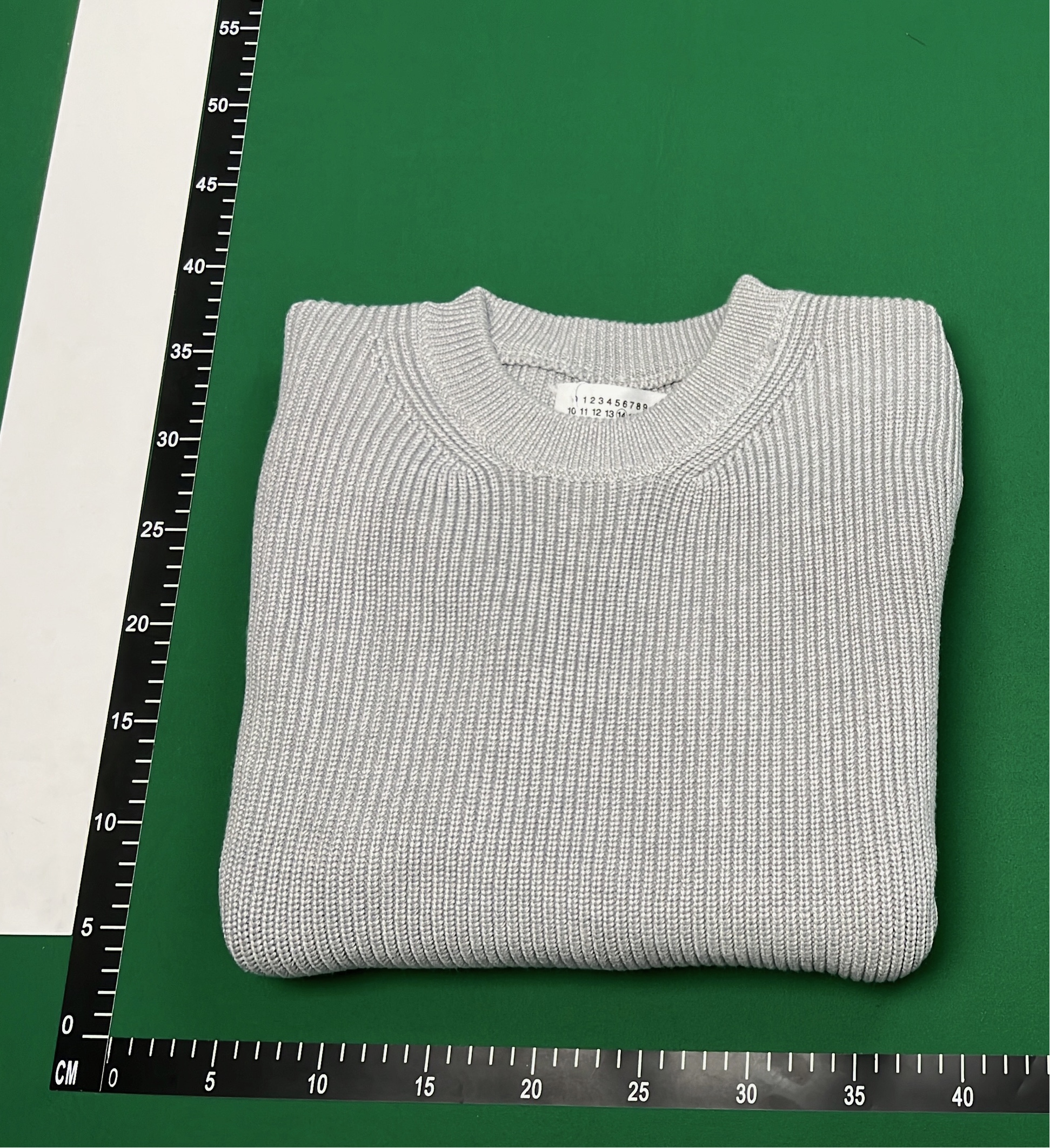 Men's Ribbed Knit Crewneck Sweater in Dark Gray